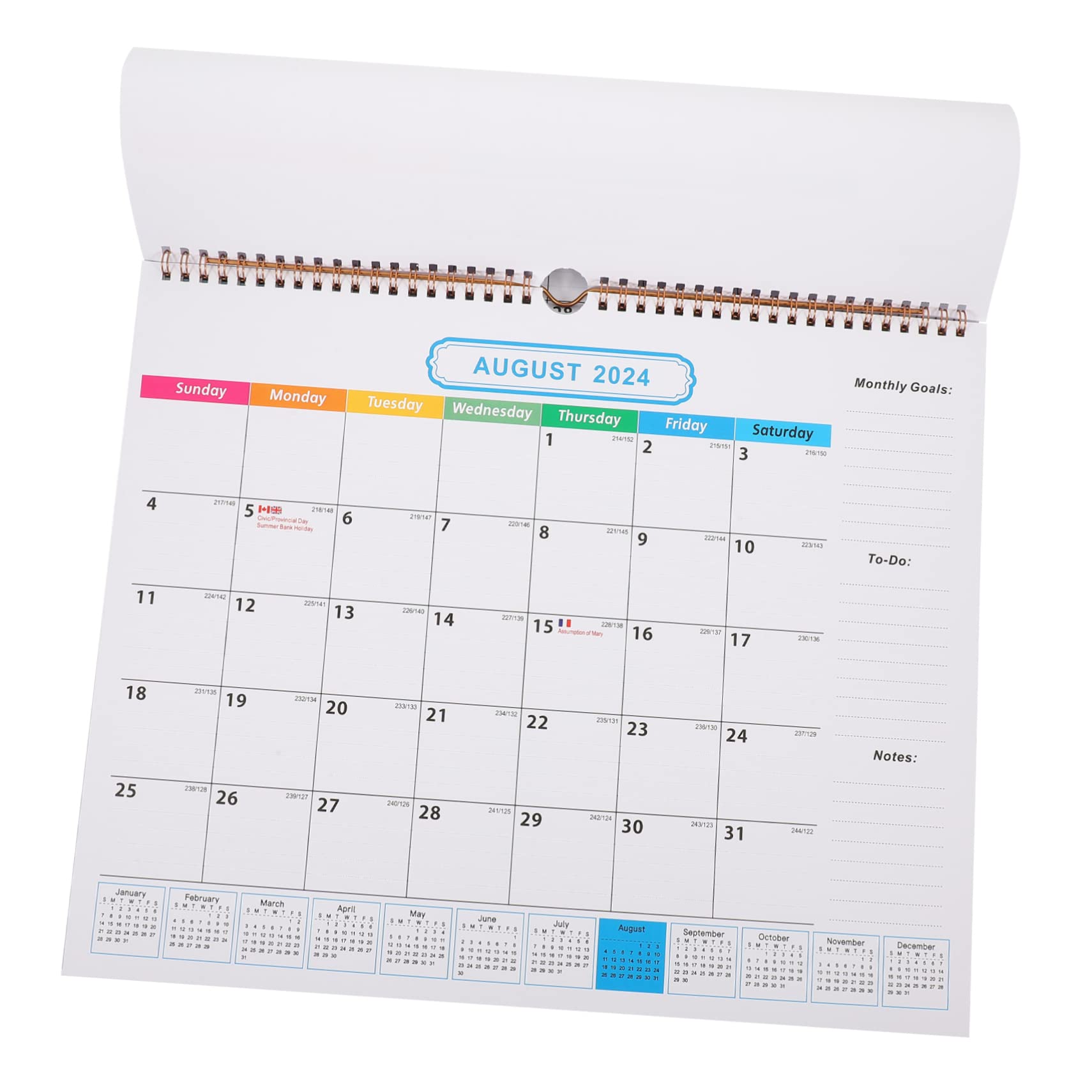 VILLCASE 2piezas Calendario De Pared Mensual Desgarrable Espacio Para Anotaciones Para Hogar y Oficina Calendario Colgante Diseño Creativo y Práctico