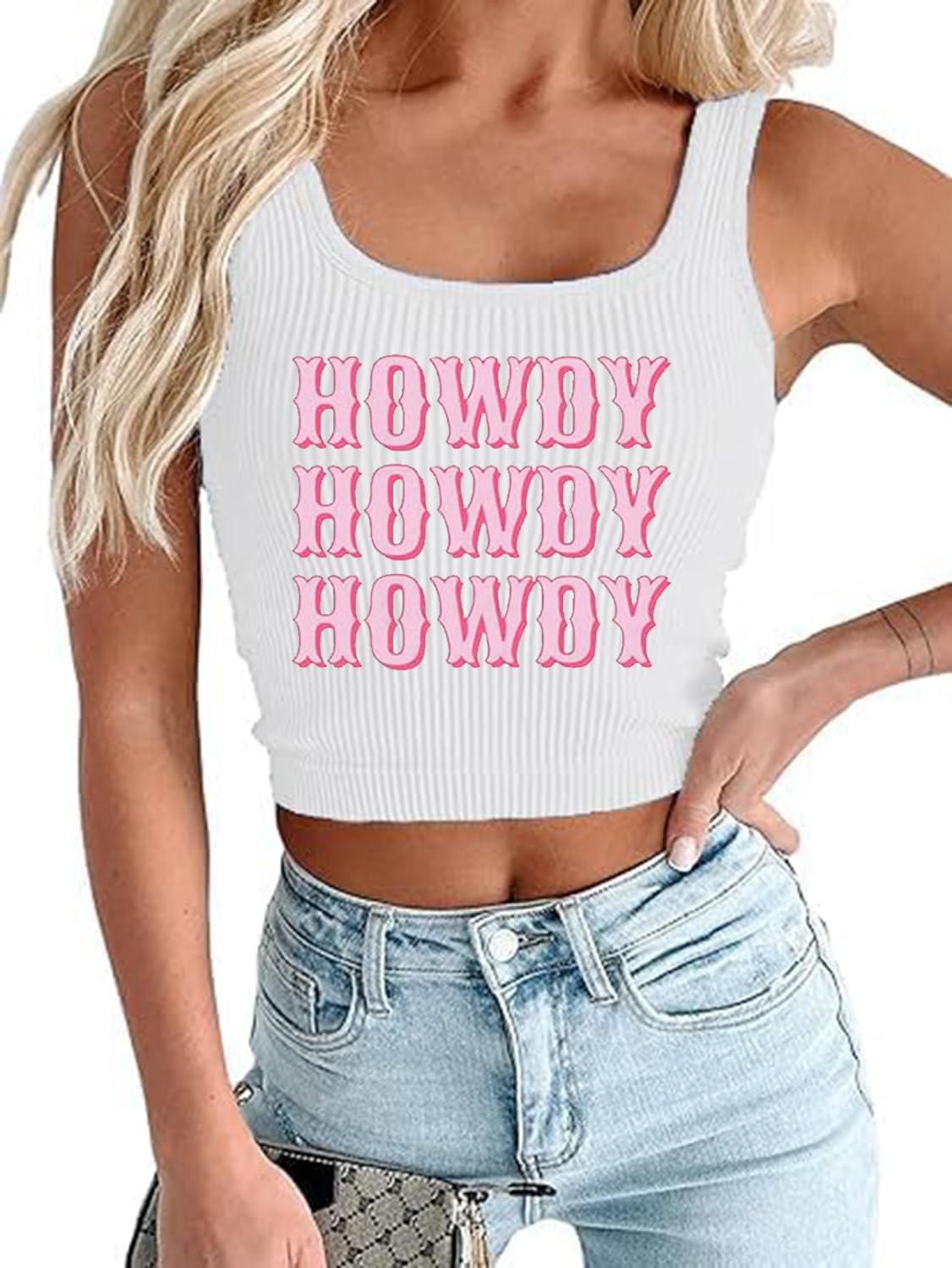 Western Crop Tank Top Women Vintage Cowgirl Rodeo Tanks Retro Cowboy Graphic Tank Country Music Sleeveless Shirts