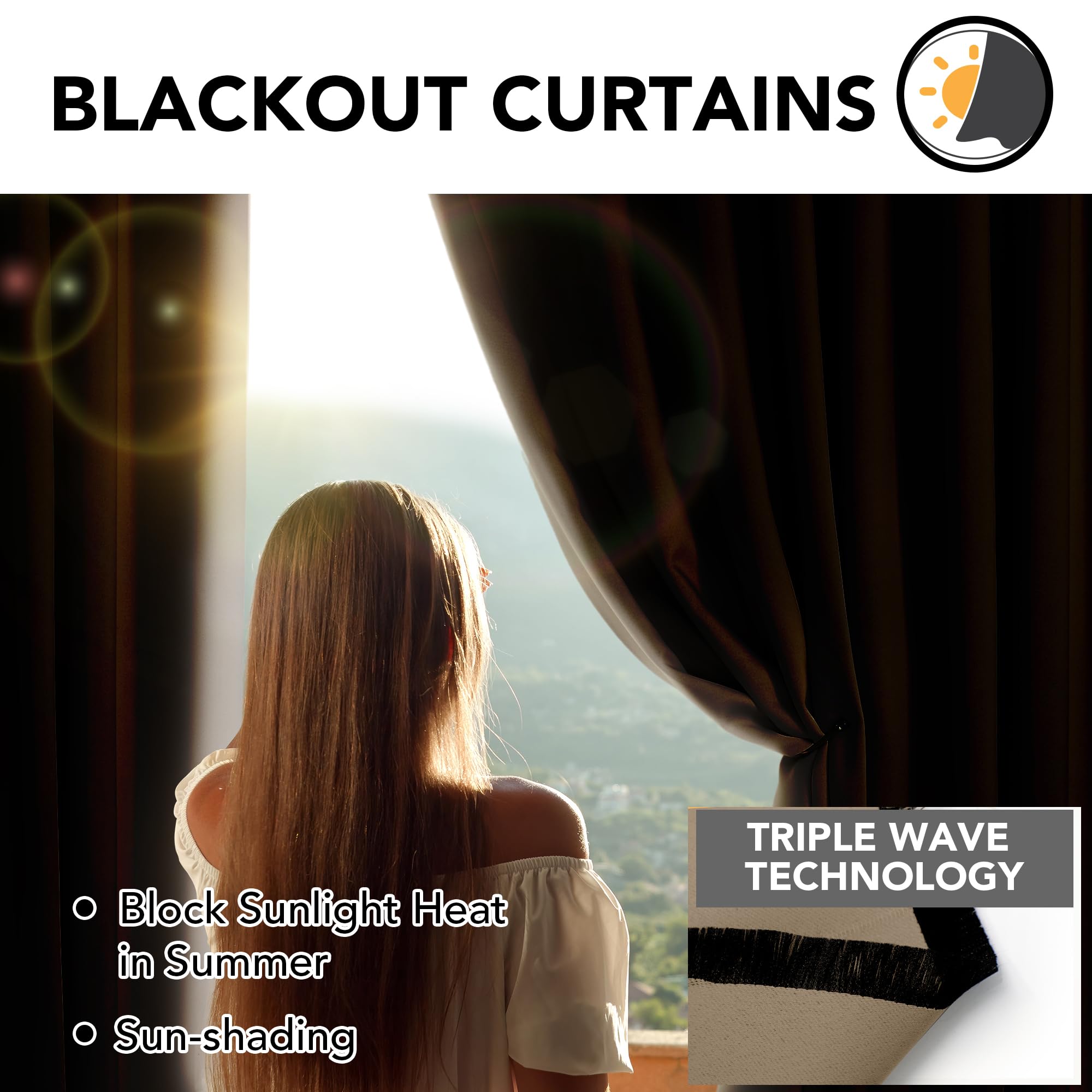 Tende Da Esterno Deconovo Con Anelli - 2 Pezzi 132x245 Cm, Oscuranti, Termiche E Idrorepellenti, Grigio Perla - Foto 5