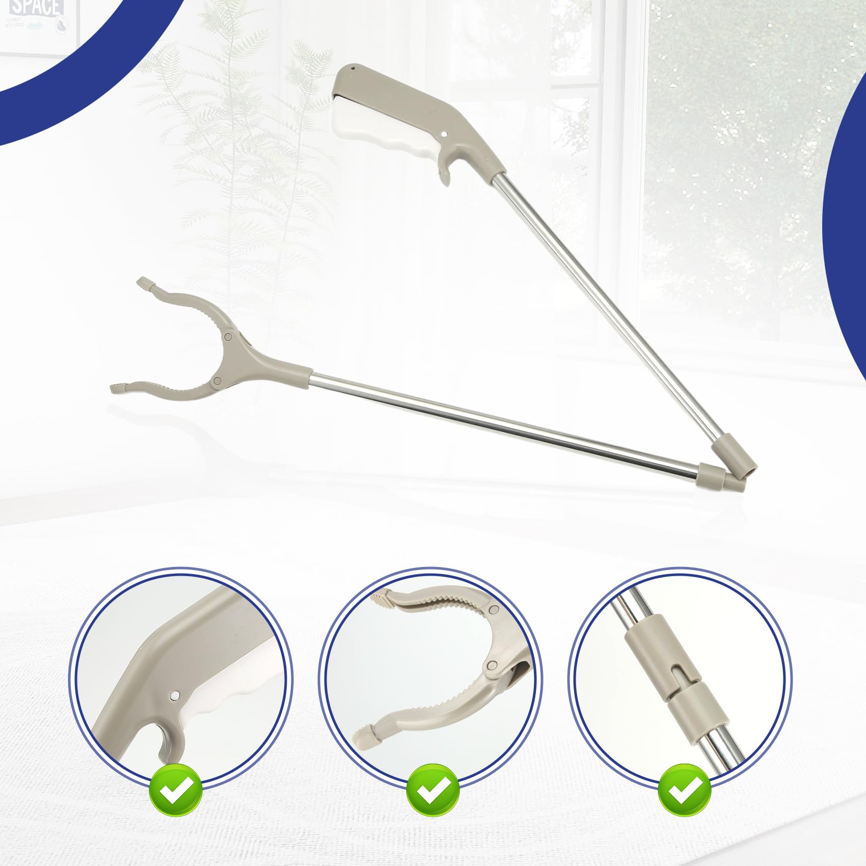 5 piezas de ayuda de recuperación de reemplazo de cadera, ayudas de calcetines para poner y quitar calcetines, kit de cadera con agarrador, dispositivo de ayuda para calcetines, levantador de