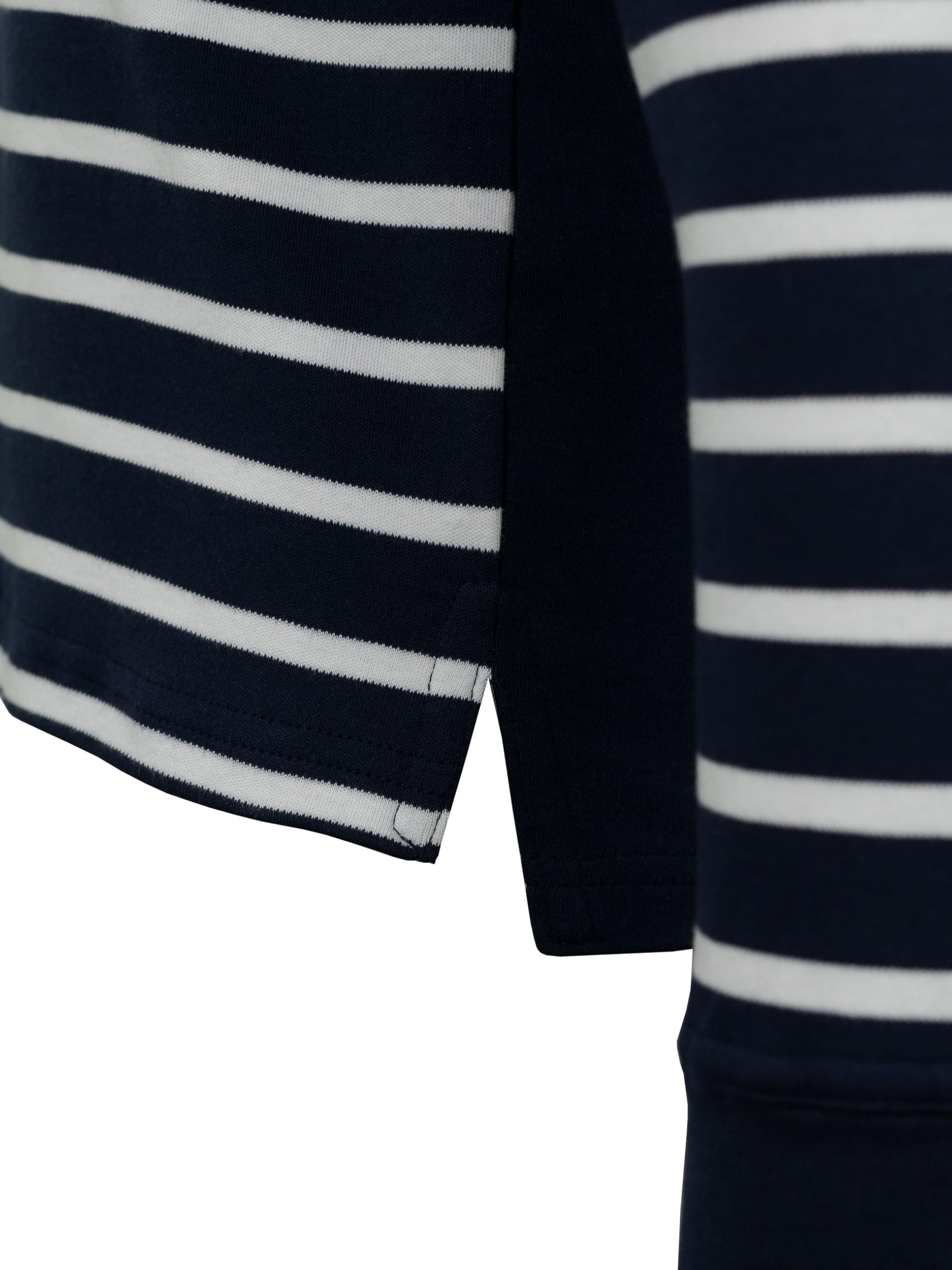 SCHIETWETTER Langarm-Pullover mit Streifen im bretonischen Look, Langarm mit Knopfleiste, 100% Baumwolle