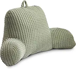 Holawakaka Travesseiro de leitura para adultos com braços, encosto de leitura e descanso para sentar na cama, descansar na cama, descansar, trabalhar no laptop, almofada de apoio para braços e costas