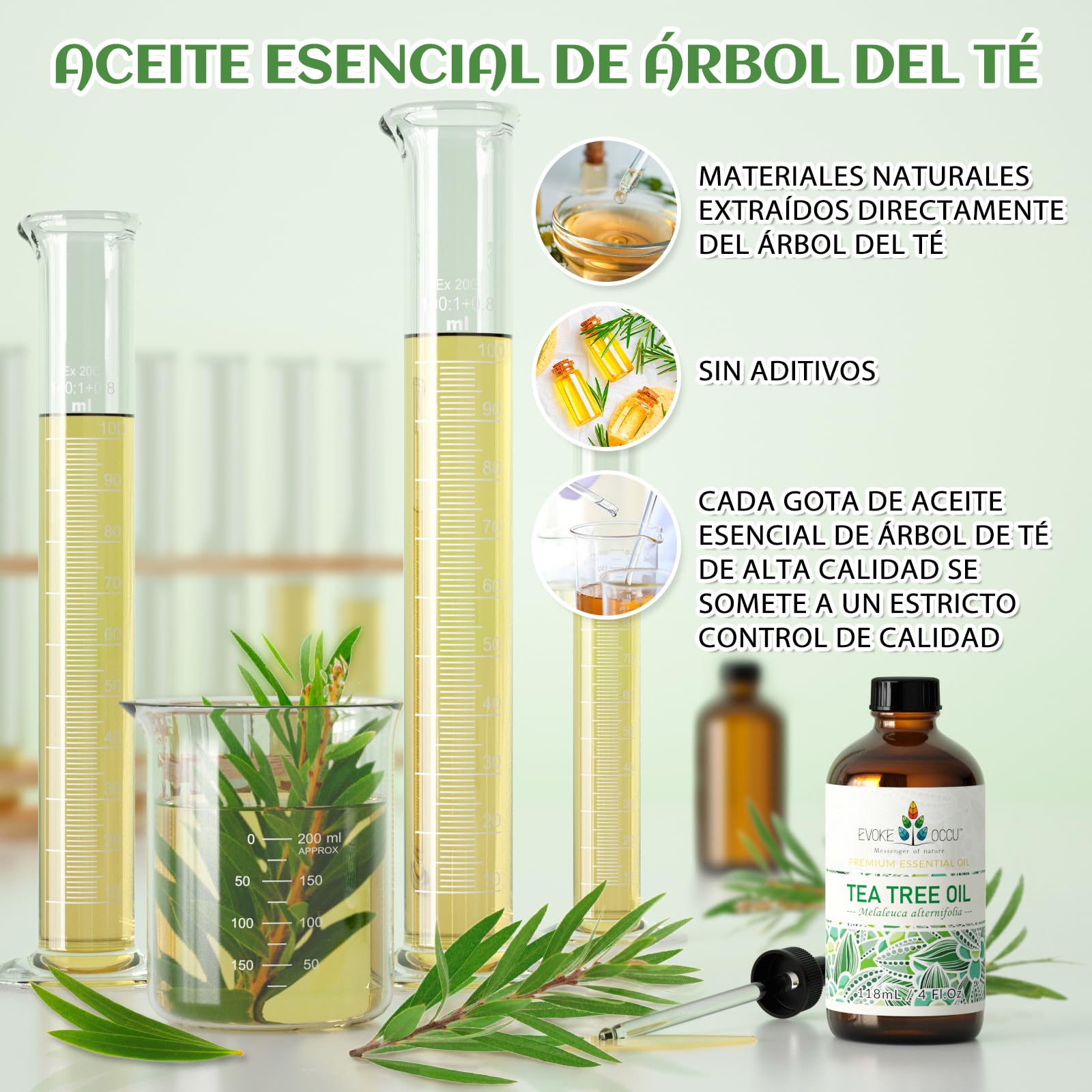 EVOKE OCCU Aceite Esencial de Árbol de Té 118ml, Aceite Puro de Árbol de Té para Difusor Piel Cabello Cuerpo Cuidado de Uñas — view 7