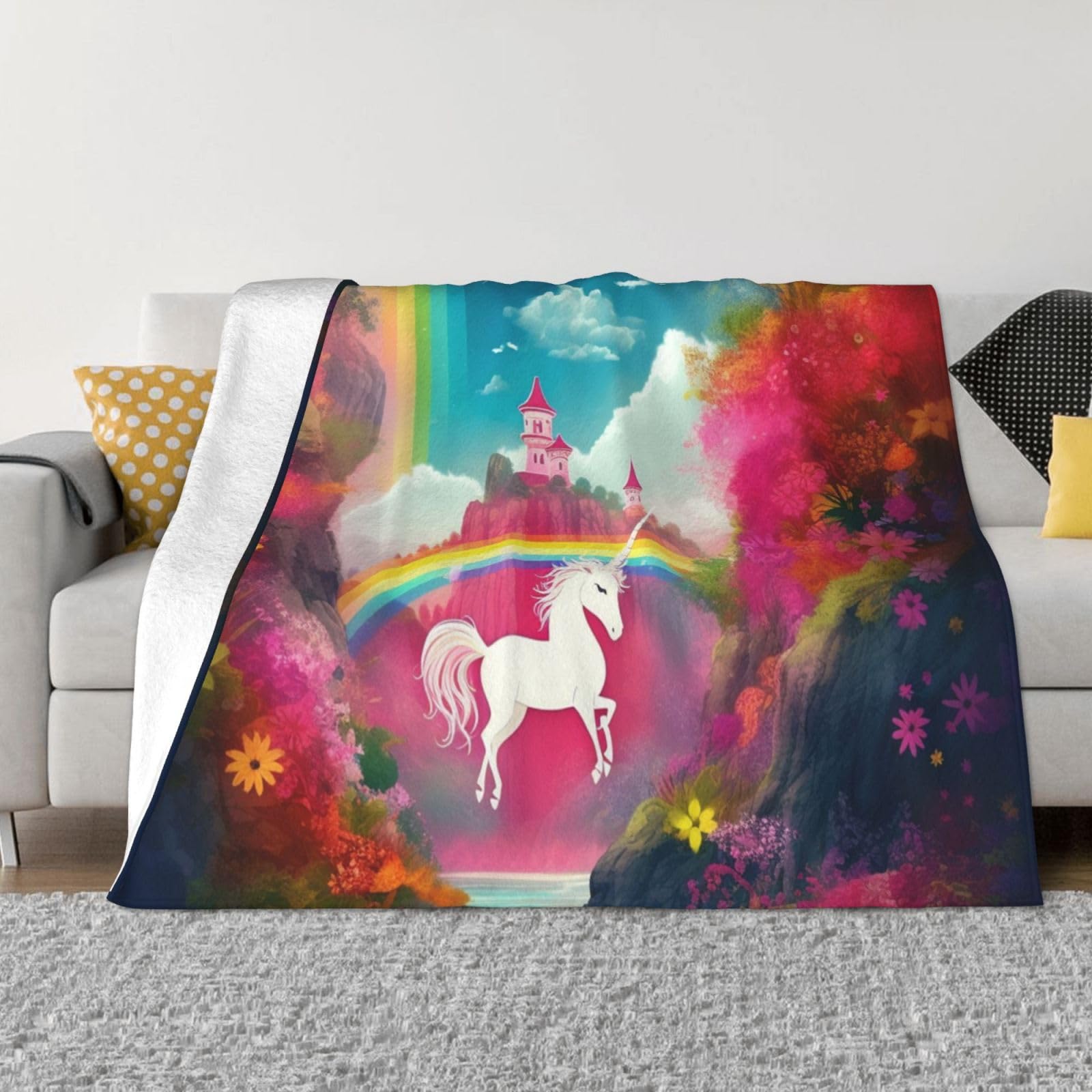 Couverture fantaisie en flanelle anti-boulochage douce