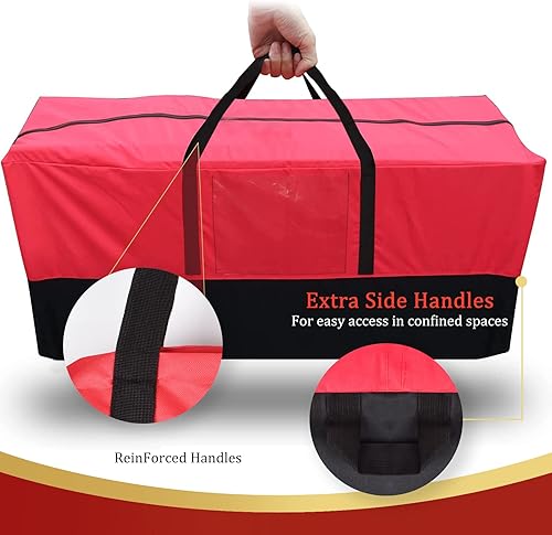 Miniatura 4 de Bolsa de almacenamiento para árbol de Navidad, se adapta a árboles artificiales de hasta 10 pies de alto, caja de almacenamiento resistente con asas