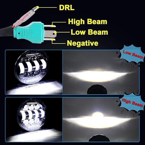 Miniatura 2 de Faro LED de 5.75 pulgadas 5 34 pulgadas con halo blanco DRL 66W motocicleta reemplazo de faros delanteros para Harley Davidson Dyna Sportster Iron