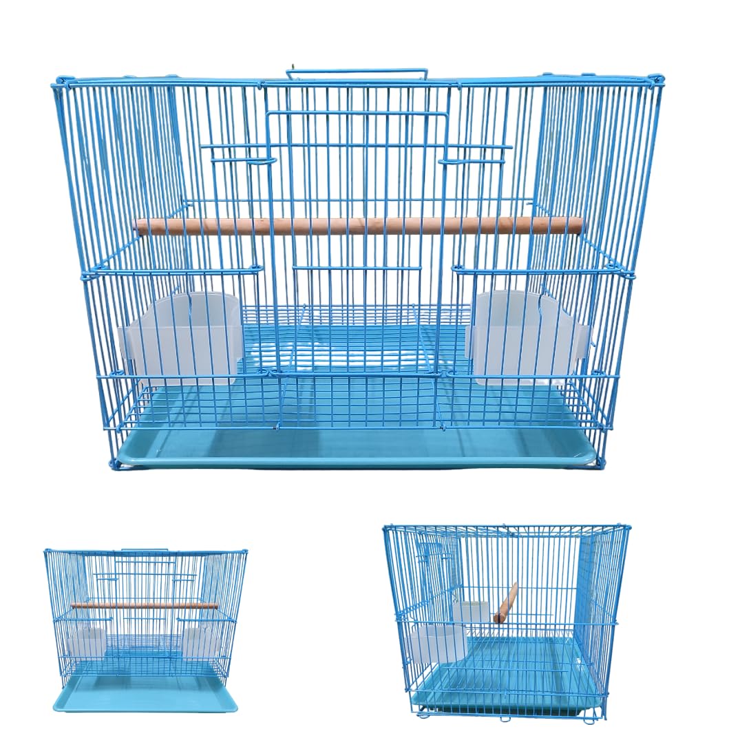 Dream Boat Bird Cage for Parrots, Finch, Canary, Budgerigar, Lovebirds with Sliding Tray, 2Feeding Cup & 1 Perch with Rust Proof (Blue) (B0DB7FKVXR) Amazon Price History, Amazon Price Tracker
