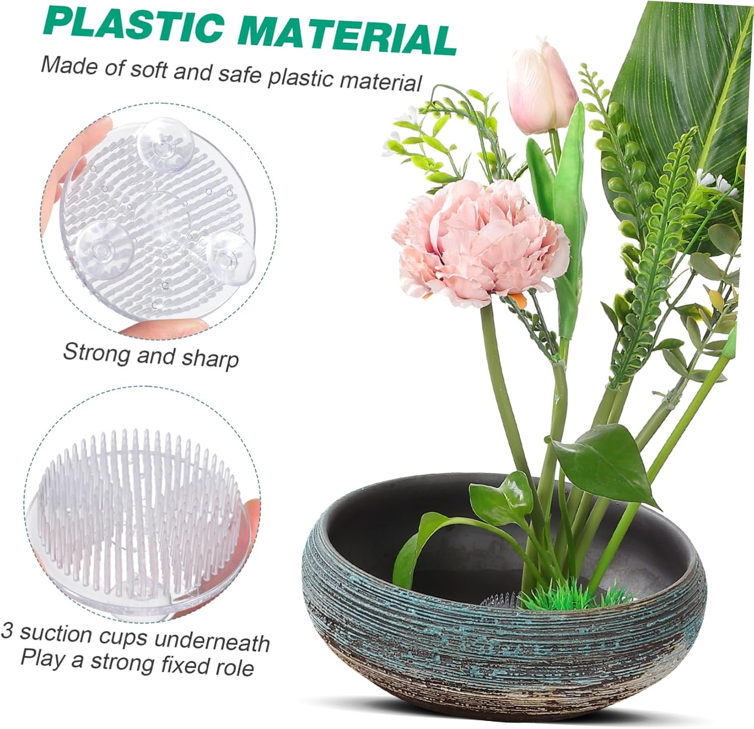 GLSTOY 2pcs Suction Cup Flower Stand for Arrangements Floral Grid Frog Holder Pin Frogs for Flowers Arranging Supplies Bendable Floral Grid