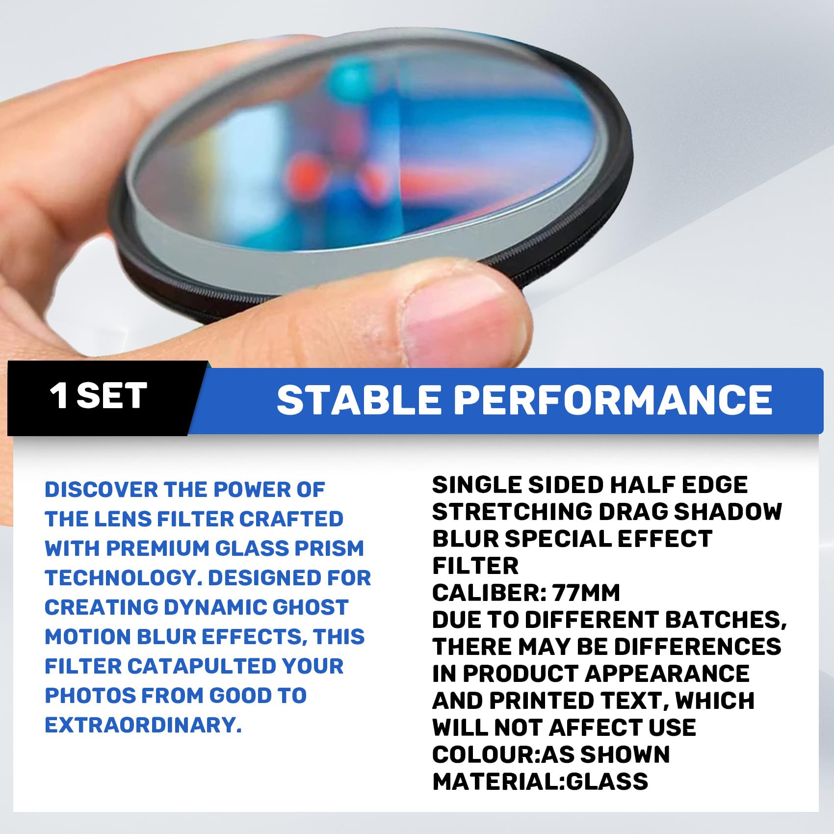 77 mm Glasprismenlinse, Super-Speed-Effekte, Ghost Motion Blur, UV-Filter für Fotografie, SLR-Kameraobjektiv-Zubehör