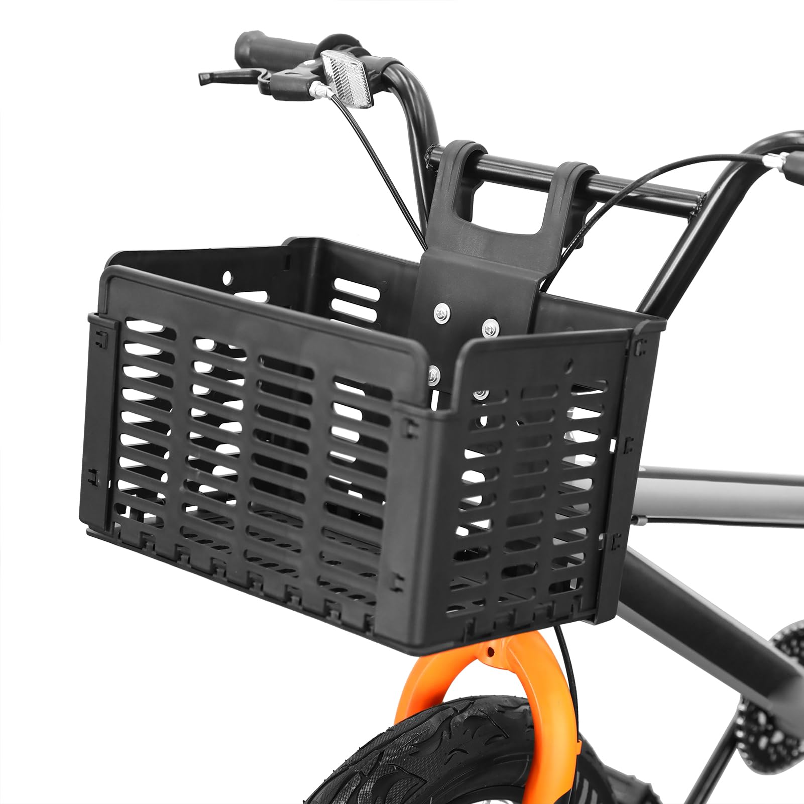 Domary Zusammenklappbarer Fahrradkorb, Abnehmbarer Kunststoff-Fahrradlenker, Vorderer Korb, Hinterer Gepäckträger, Hängekorb, Fahrradträger Zum Einkaufen, Pendeln, Hergestellt aus Sport & Freizeit