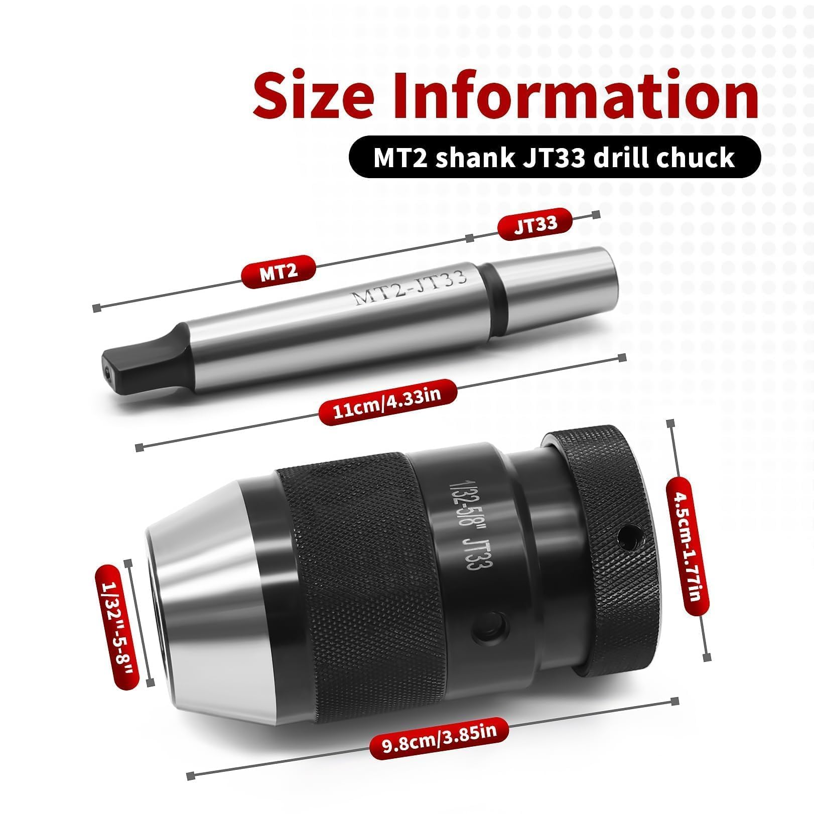 Nakkaa Drill Chuck - MT2 Shank 1/32"-5/8" -3