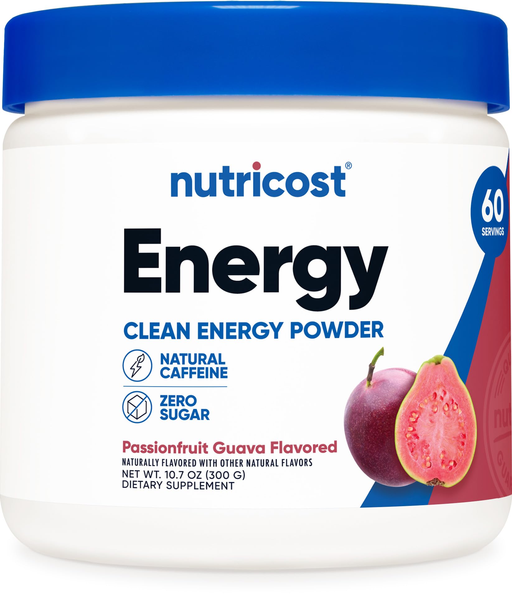 Energy Drink Powder (Passionfruit Guava) (60 SERV) - Pre Workout Supplement with Natural Flavors - Non-GMO, Gluten-Free…