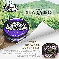 Vista 9 de Smokey Mountain Herbal Long Cut - Wintergreen - Caja de 10 latas - Tabaco sin tabaco y sin nicotina