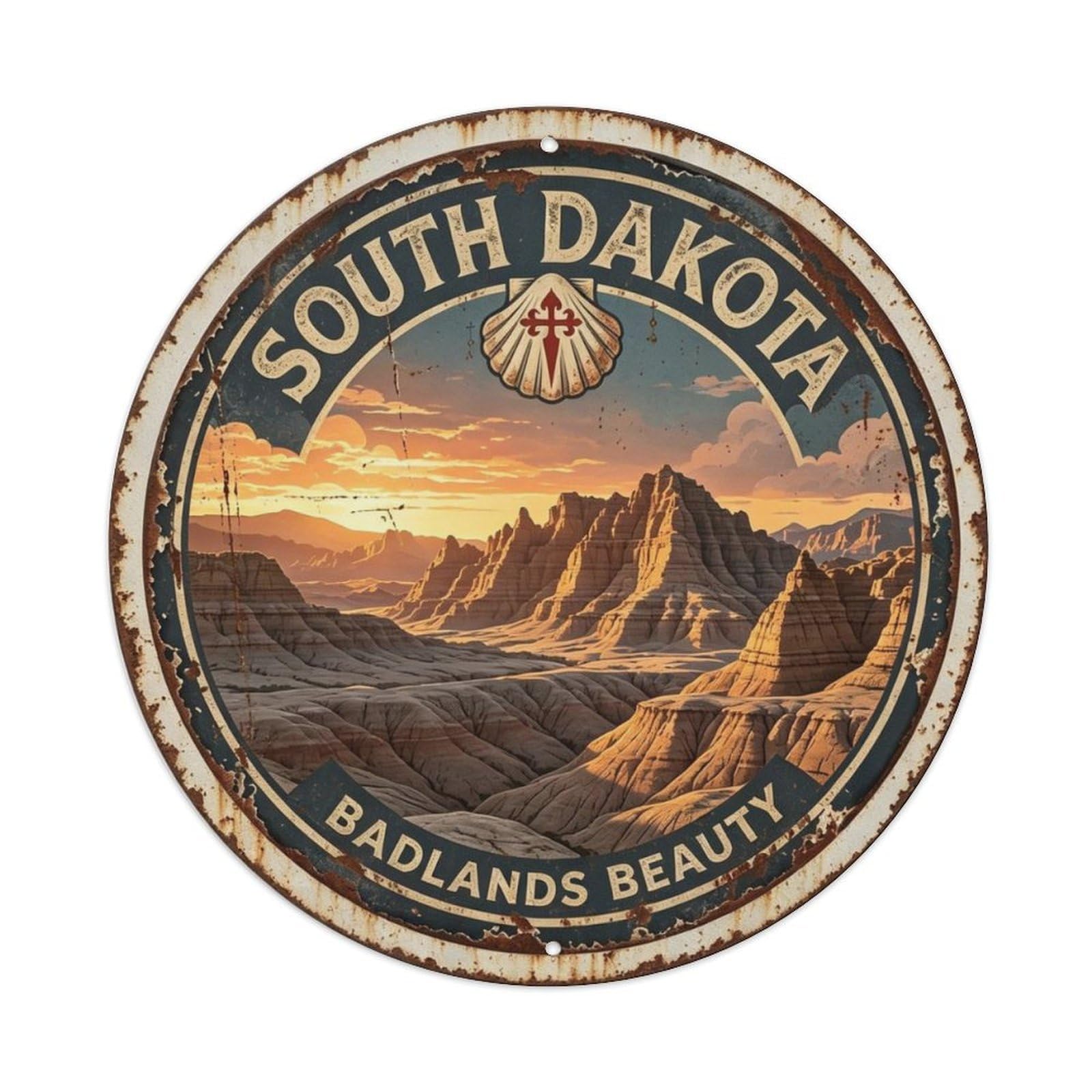 Badlands South Dakota Metal Tin Sign Plaque