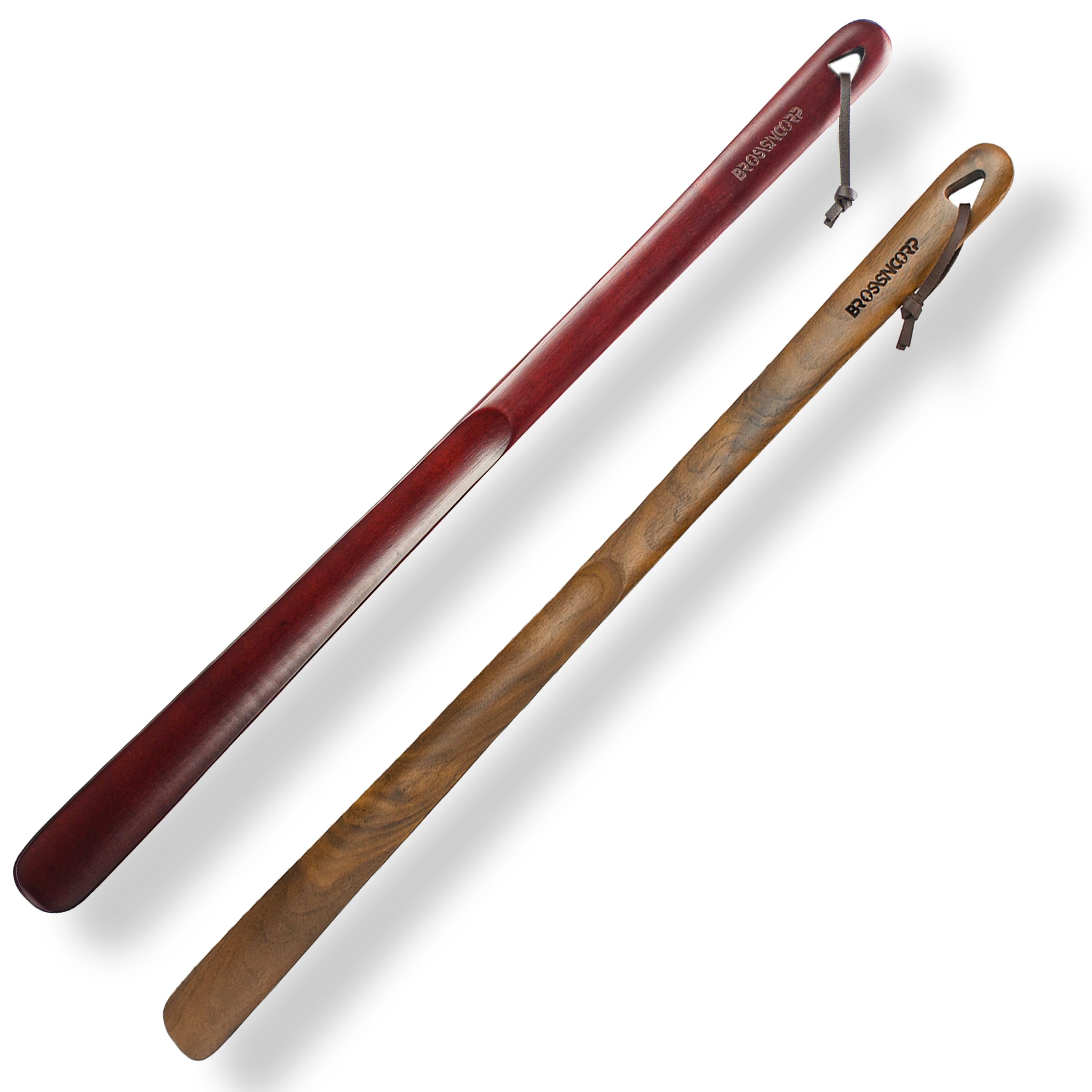 Brosisincorp Calzador de madera con mango largo para personas mayores de 23.6 pulgadas, fácil de usar, para mujeres, niños, bebés, ancianos, paquete de 2