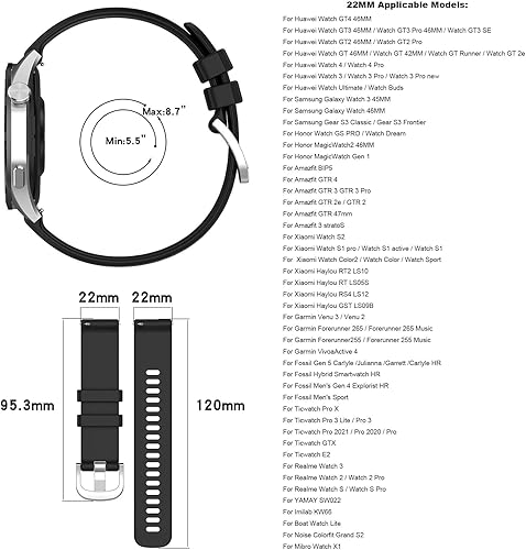 Miniatura 2 de 6 correas de reloj de silicona compatibles con Huawei Watch GT4 de 1.811 in1.614 in, correa de repuesto suave, pulsera deportiva