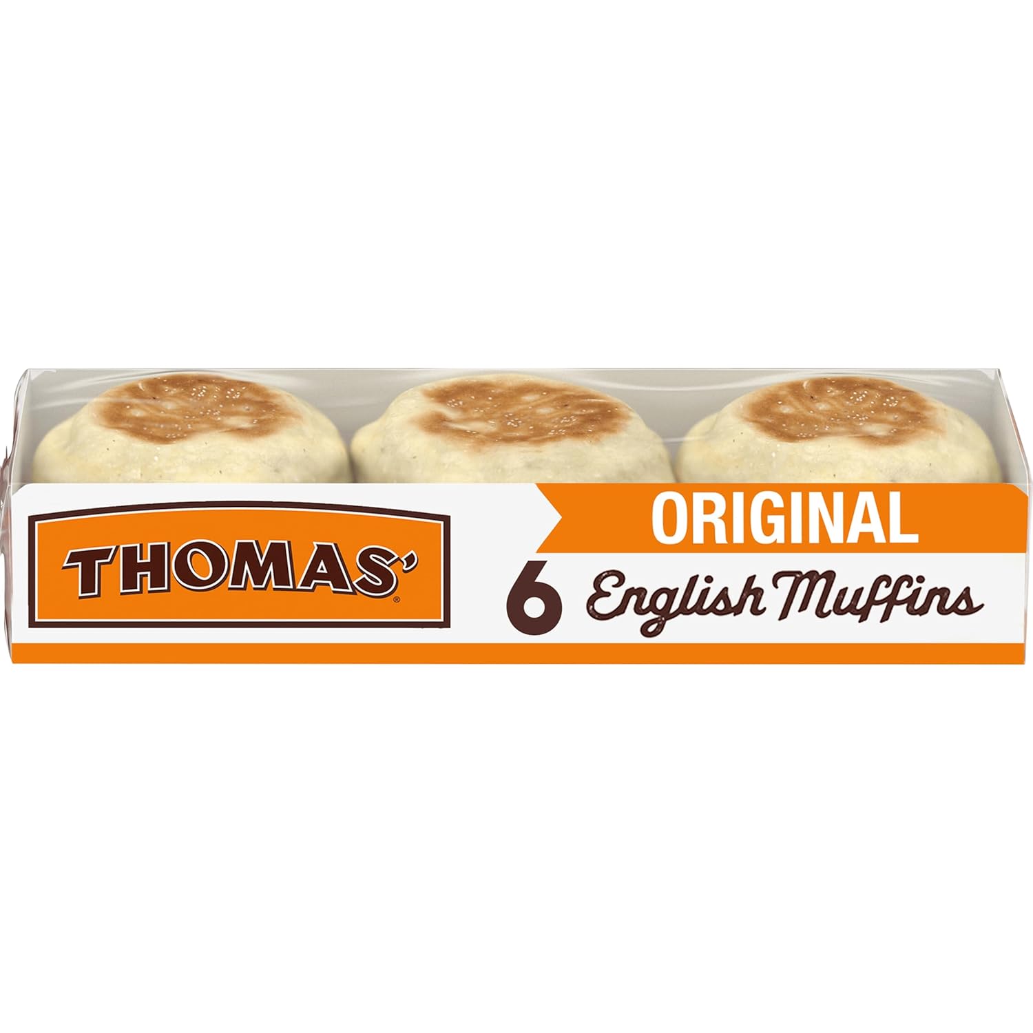 Thomas' Original English Muffins with Nooks & Crannies, 6 Count 13 oz - Toasting Perfection for Breakfast Lovers