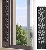 Ventilador de janela vertical, sem necessidade de perfuração, instalação exaustor de janela, ventiladores de janela de velocidade do vento ajustáveis, retrátil, para quarto, banheiro, cozinha
