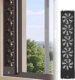 Ventilador de janela vertical, sem necessidade de perfuração, instalação exaustor de janela, ventiladores de janela de velocidade do vento ajustáveis, retrátil, para quarto, banheiro, cozinha