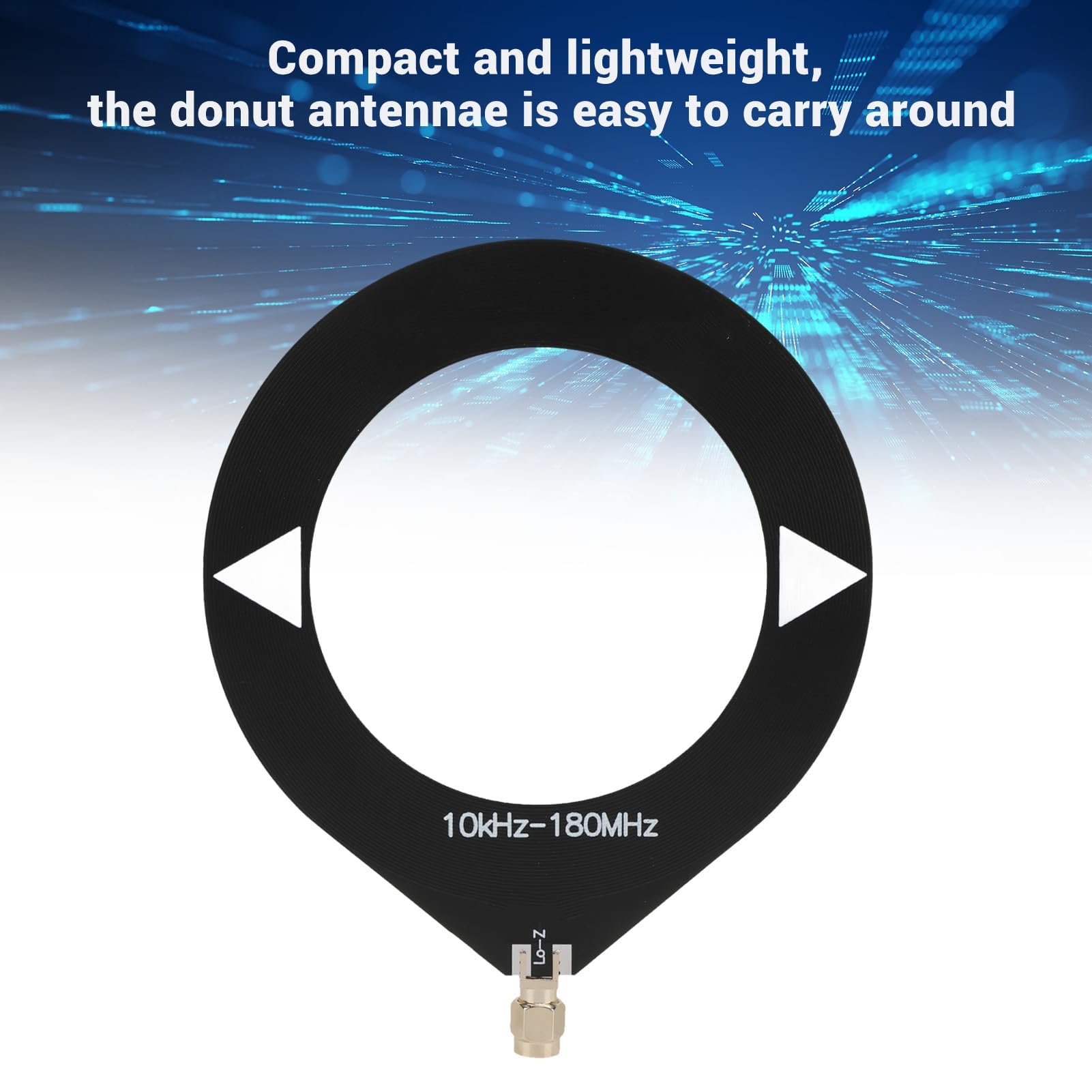Antena WB Donut, Antena Pętlowa 10k-180 MHz, Męski Interfejs SMA, Przenośna, Kompaktowa i Lekka, ze Stabilnymi Sygnałami i dużą kompatybilnością, Profesjonalnie Wykonana do