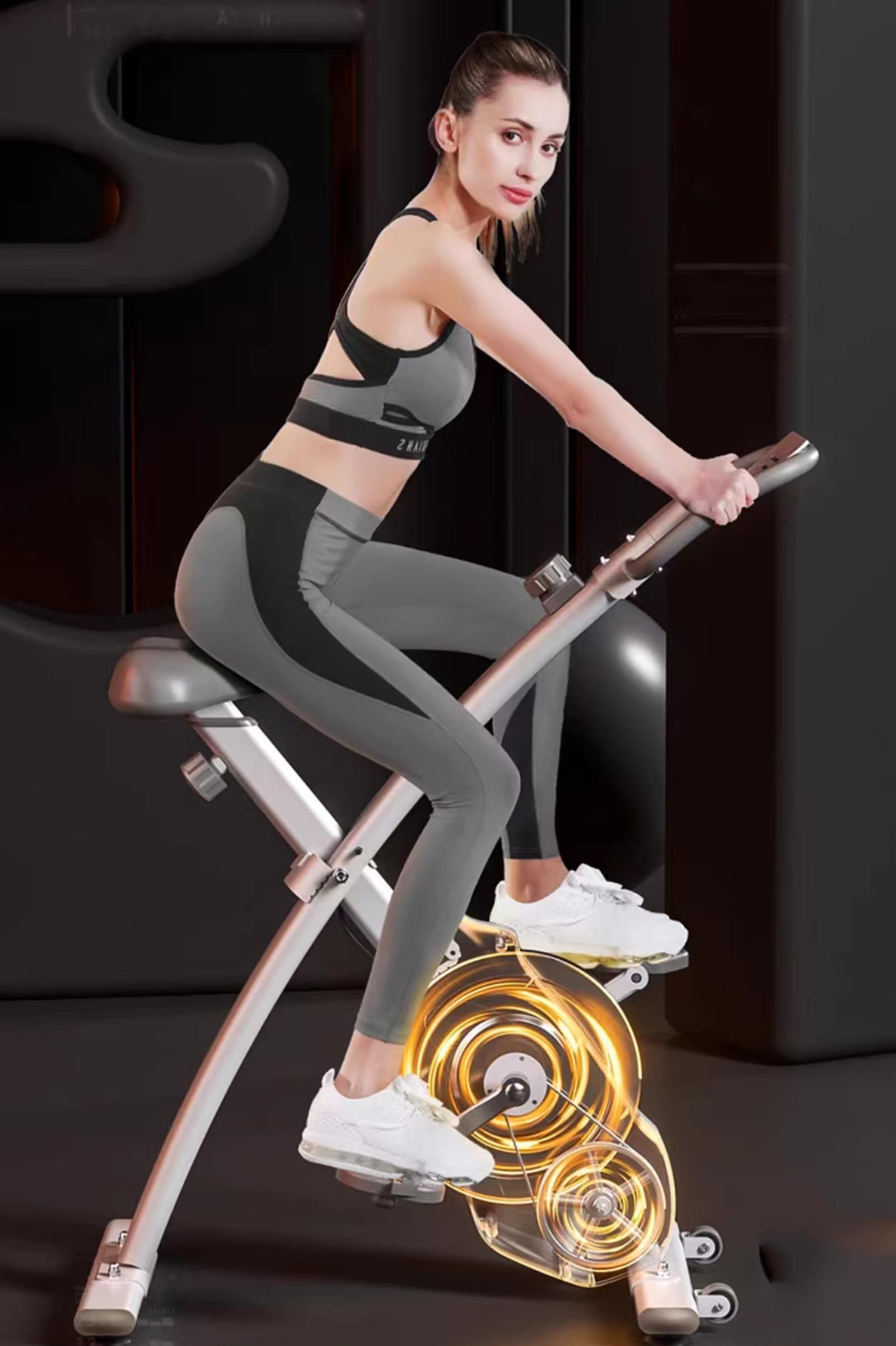 8-biegowy magnetycznie sterowany rower spinningowy, rower treningowy, rower do odchudzania, składany sprzęt do ćwiczeń, wyjątkowo cichy (gray)