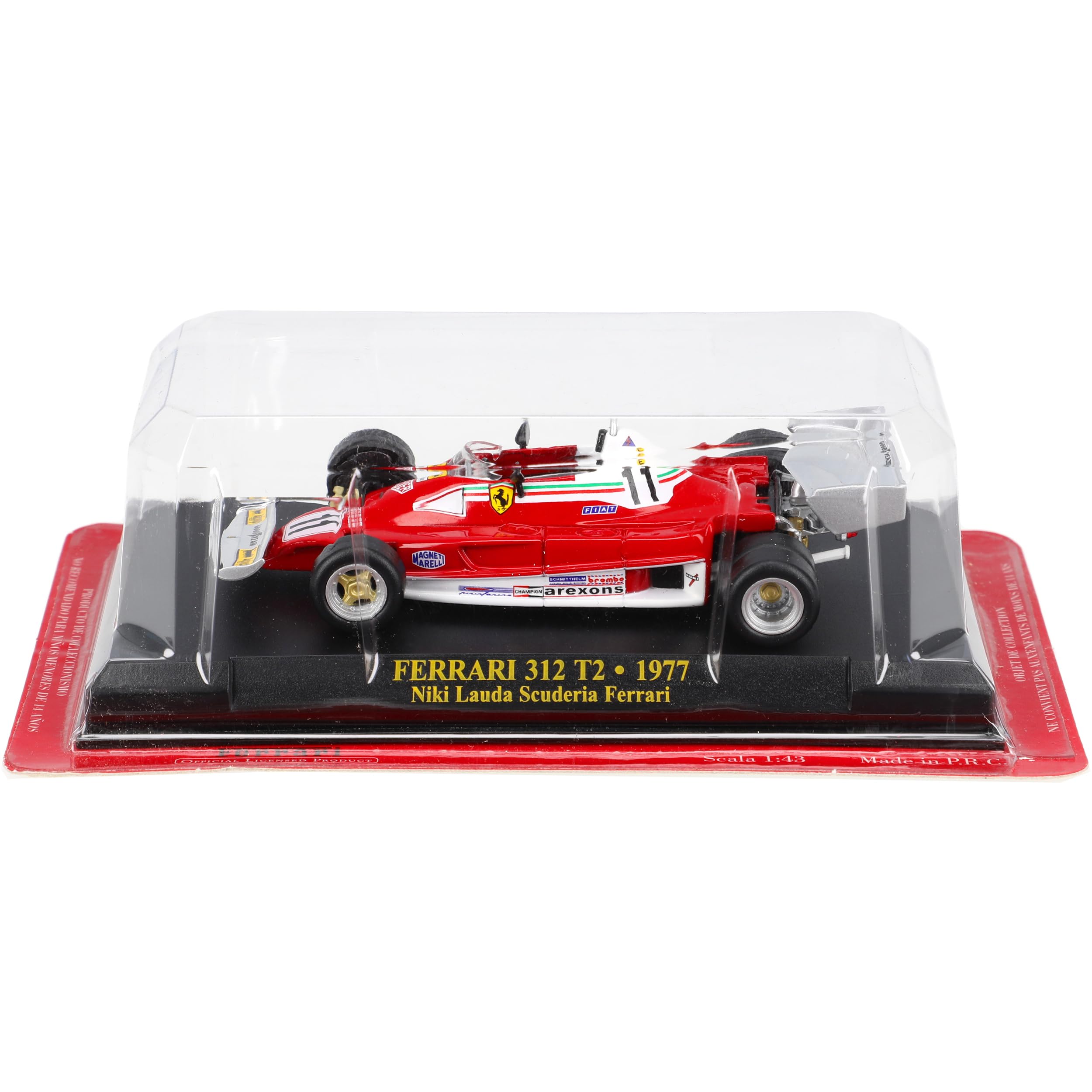 Ixo Ferrari F1 312 T2 Niki Lauda Weltmeister 1977 6 Räder mit Sockel 1/43 Modell Auto