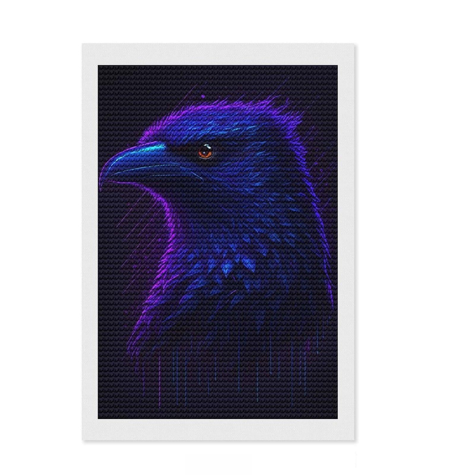 Junmoney The Ravens Head Full Drill Diamond Painting Kit 8"x12", for Women, Complete Accessories, Thoughtful Handmade Gift, Farmhouse Decor