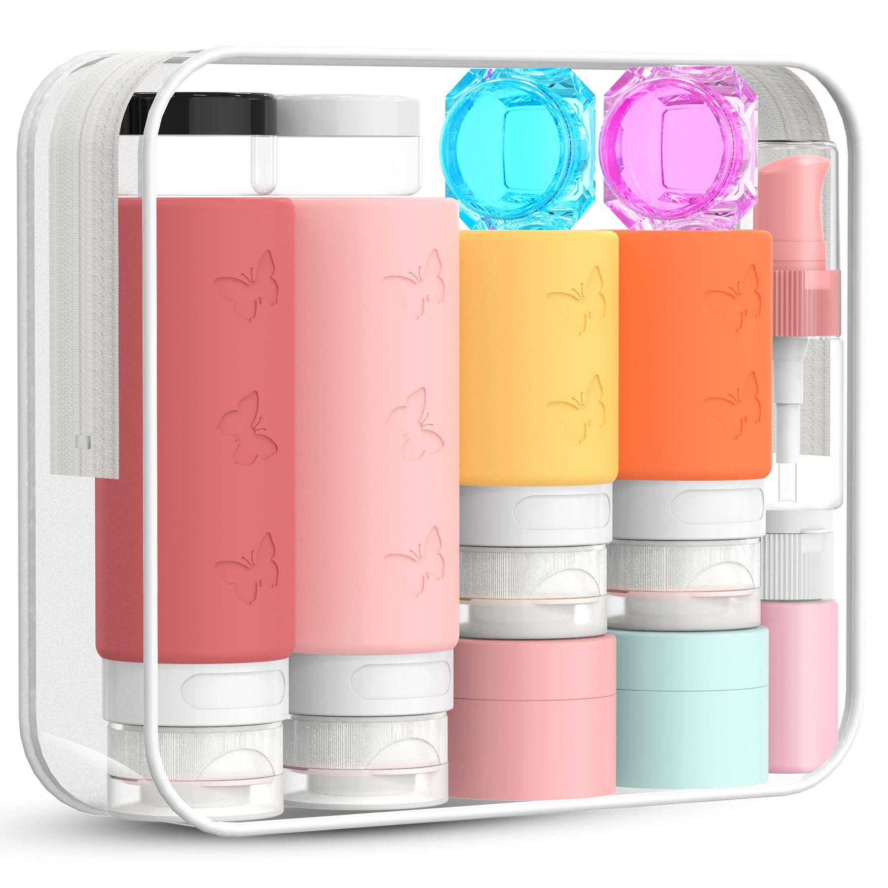 Lot De 18 Bouteilles De Voyage En Silicone - Contenants TSA Approuvés, étanches, Avec Sac De Rangement - 11