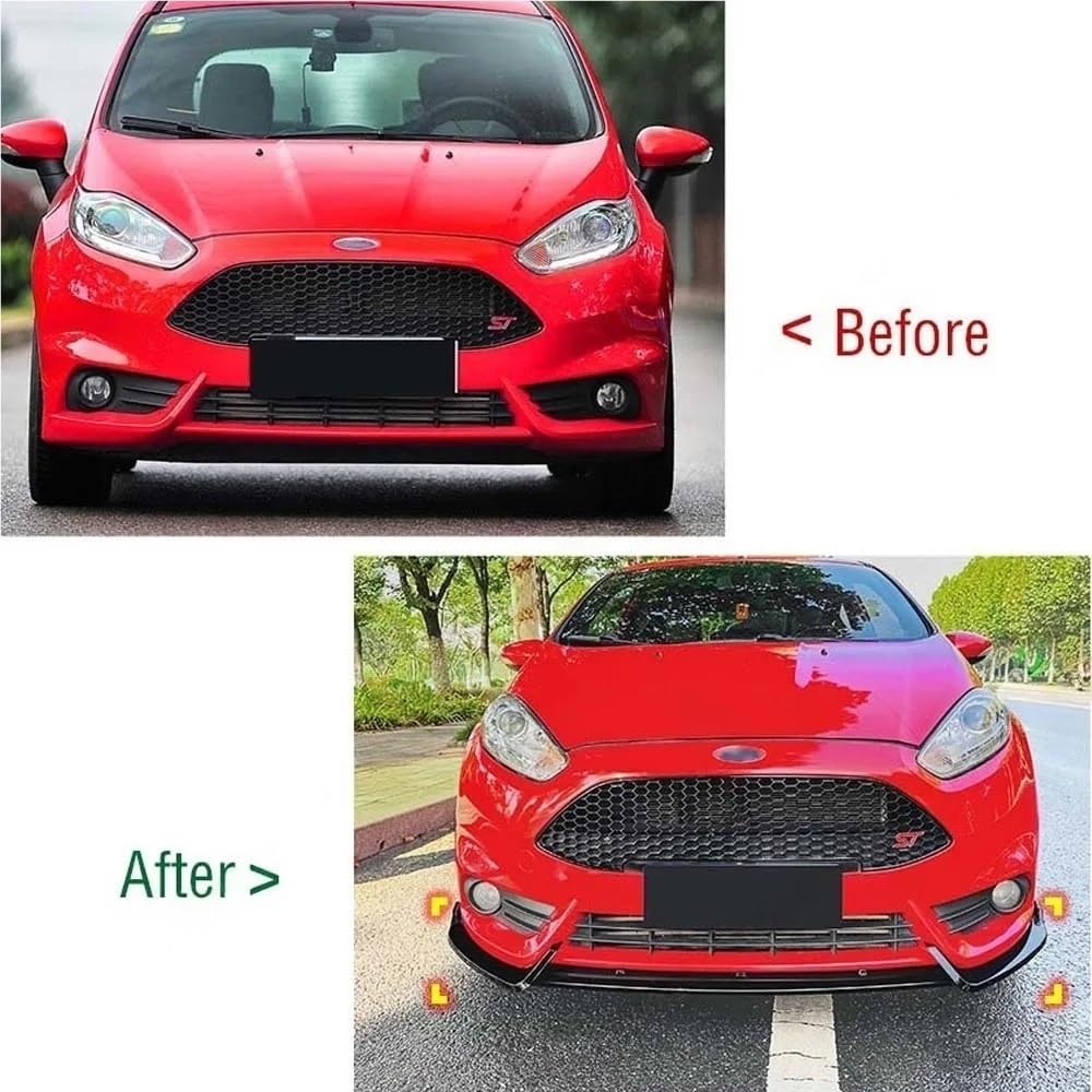Kompatybilny do Ford Fiesta MK6 ST 2012-2017 Zestawy przednich łopaty z przednim zderzakiem(Carbon Look)