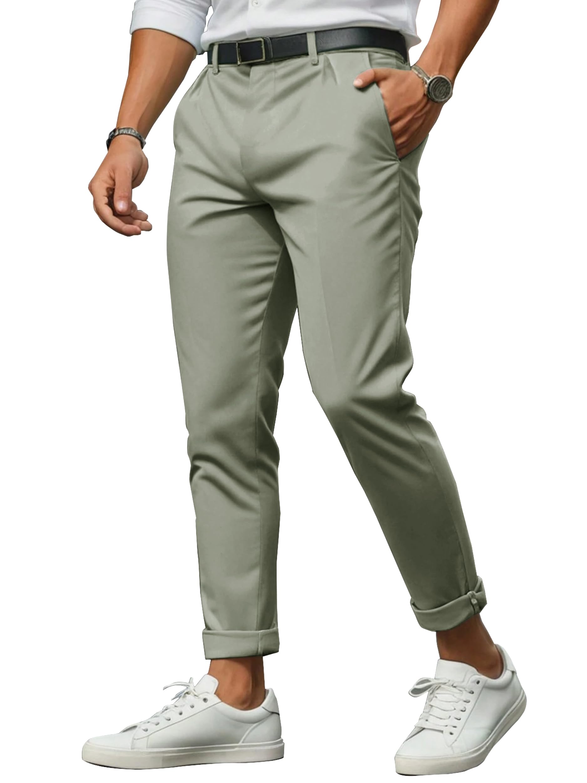 noble monk Mens Mid Rise Formal Pants | Stylish Regular Fit Wear Trousers for Office Or Party | Solid Formal Trouser-picture-30