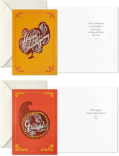 Miniatura 4 de Hallmark Surtido de tarjetas de Acción de Gracias, agradecimiento rústico (16 tarjetas surtidas con sobres)