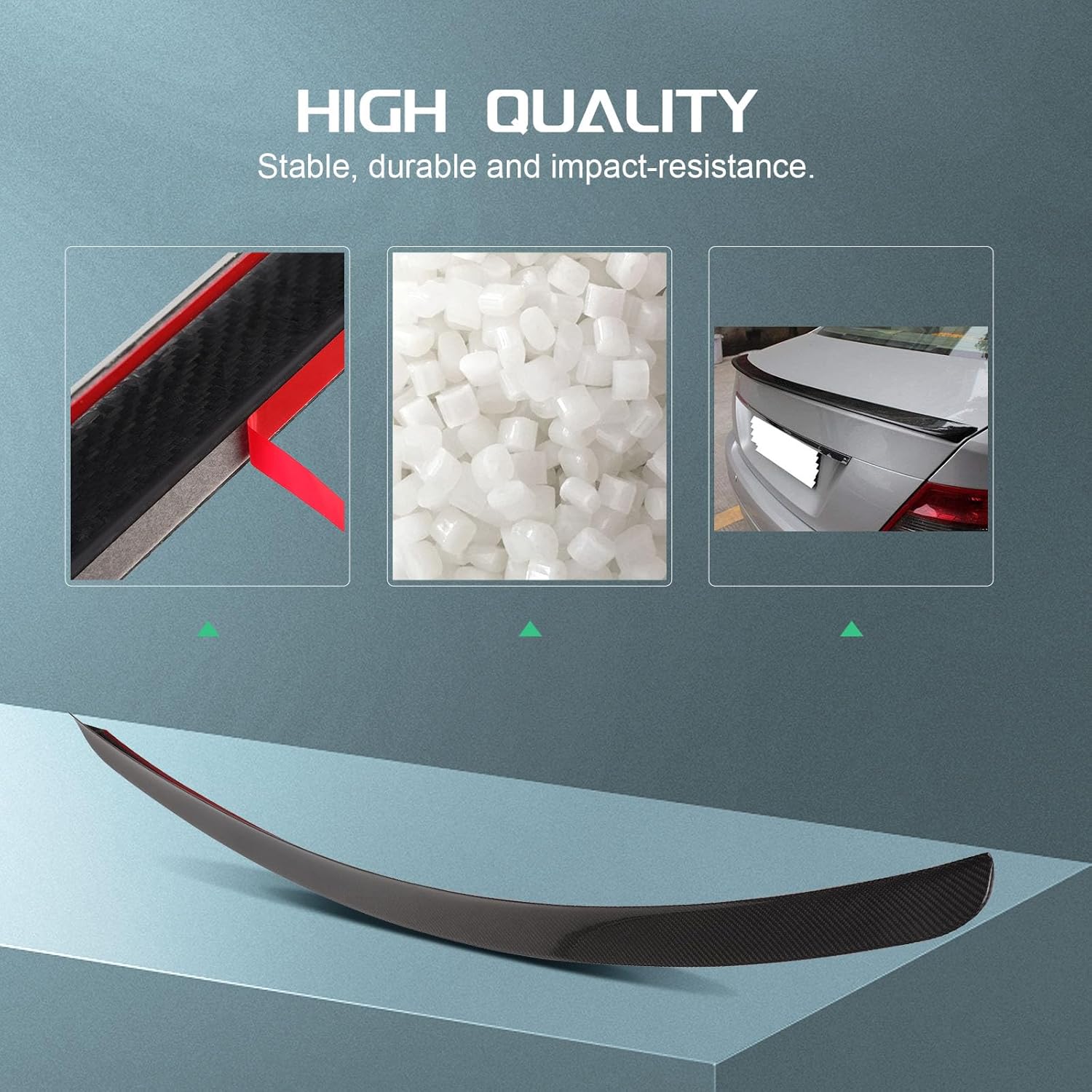 SCITOO Spoiler Wing Fit for Mercedes-Benz W204 C-Class Sedan 2008-2014 Gloss Black Rear Trunk Lid Spoiler Wing