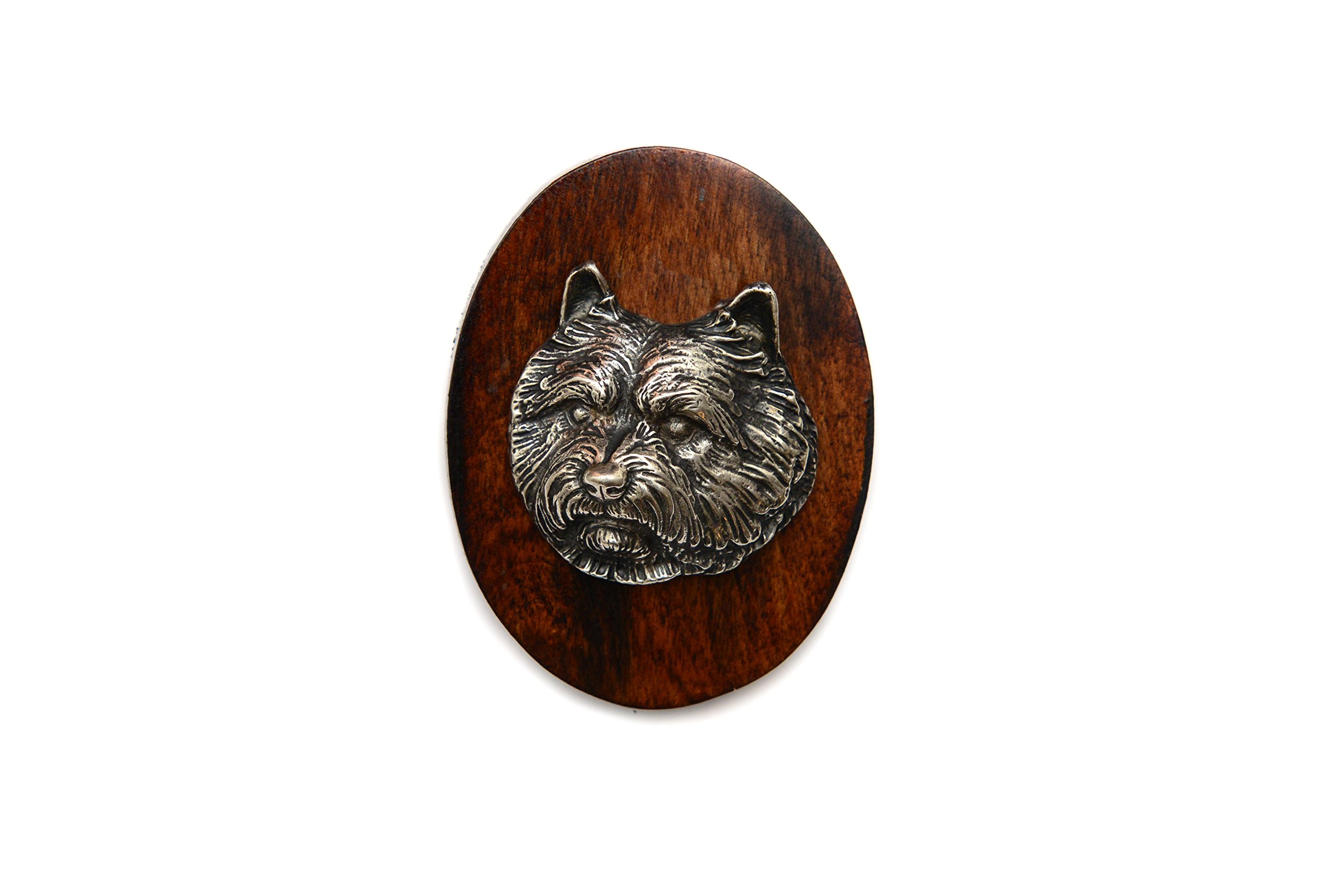 Art-Dog Dog Show Ring Clip Number Holder - Brooch with Clip Dog Show Exhibit Number Holder - Handmade Dog Show Accessory – Dog Tag Clip 7x5cm – Norwich Terrier — image 1
