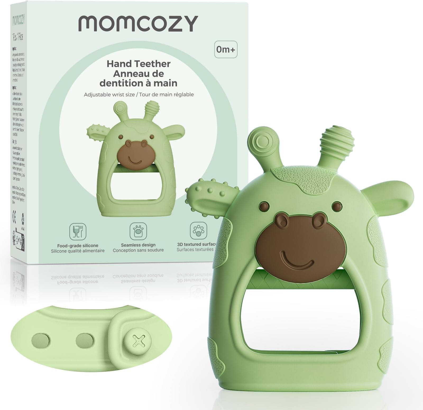 Momcozy Baby Teether Toys | Baby Teething Toys | Baby Teething Relief | Food Grade Silicone Teether Baby Toys | Baby Teether 0-6 Months | Teething Toy 6-12 Months | Baby Essential | Green