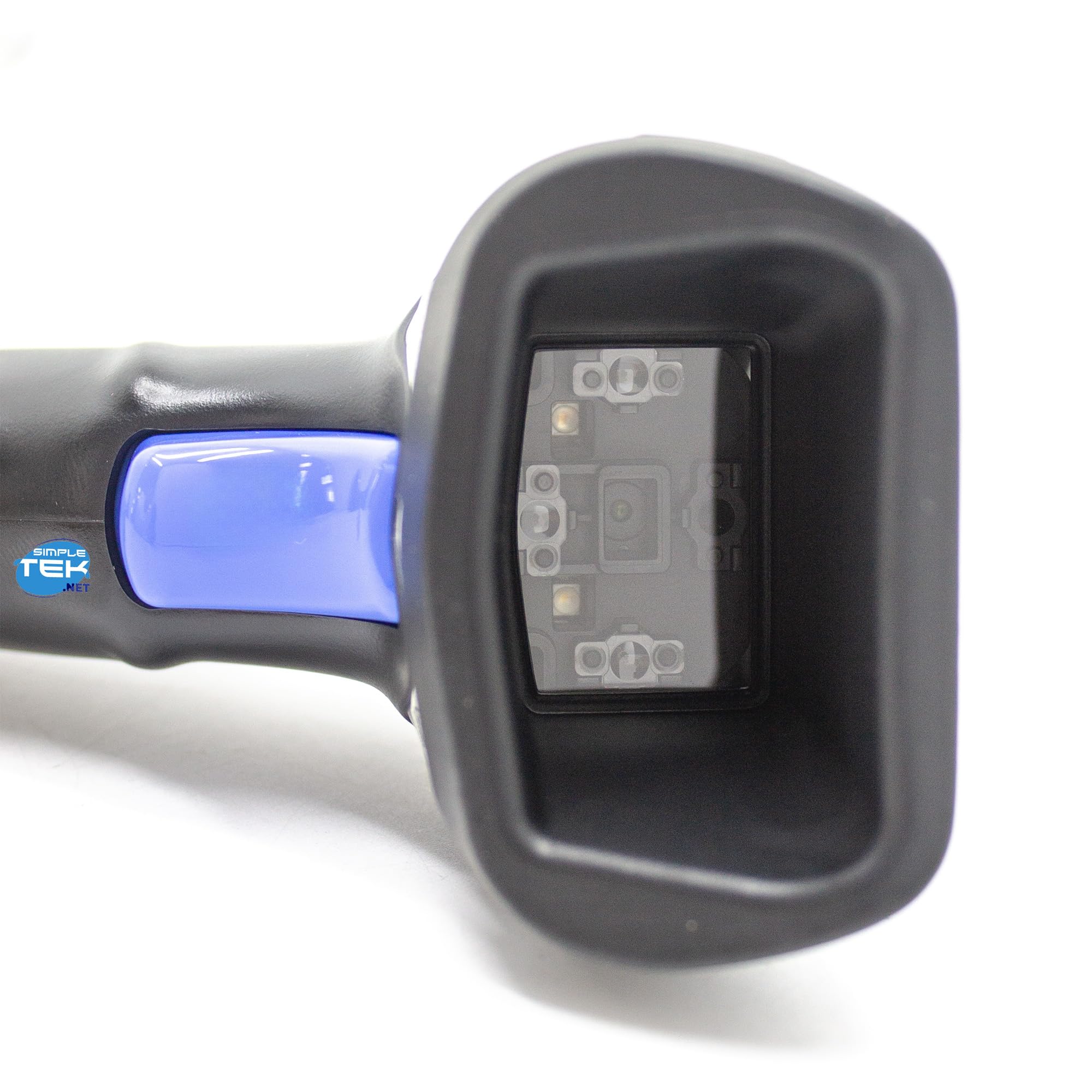 SIMPLETEK Czytnik kodów kreskowych USB 1D/2D z podstawką — kompletny zestaw zawiera kabel USB i uchwyt