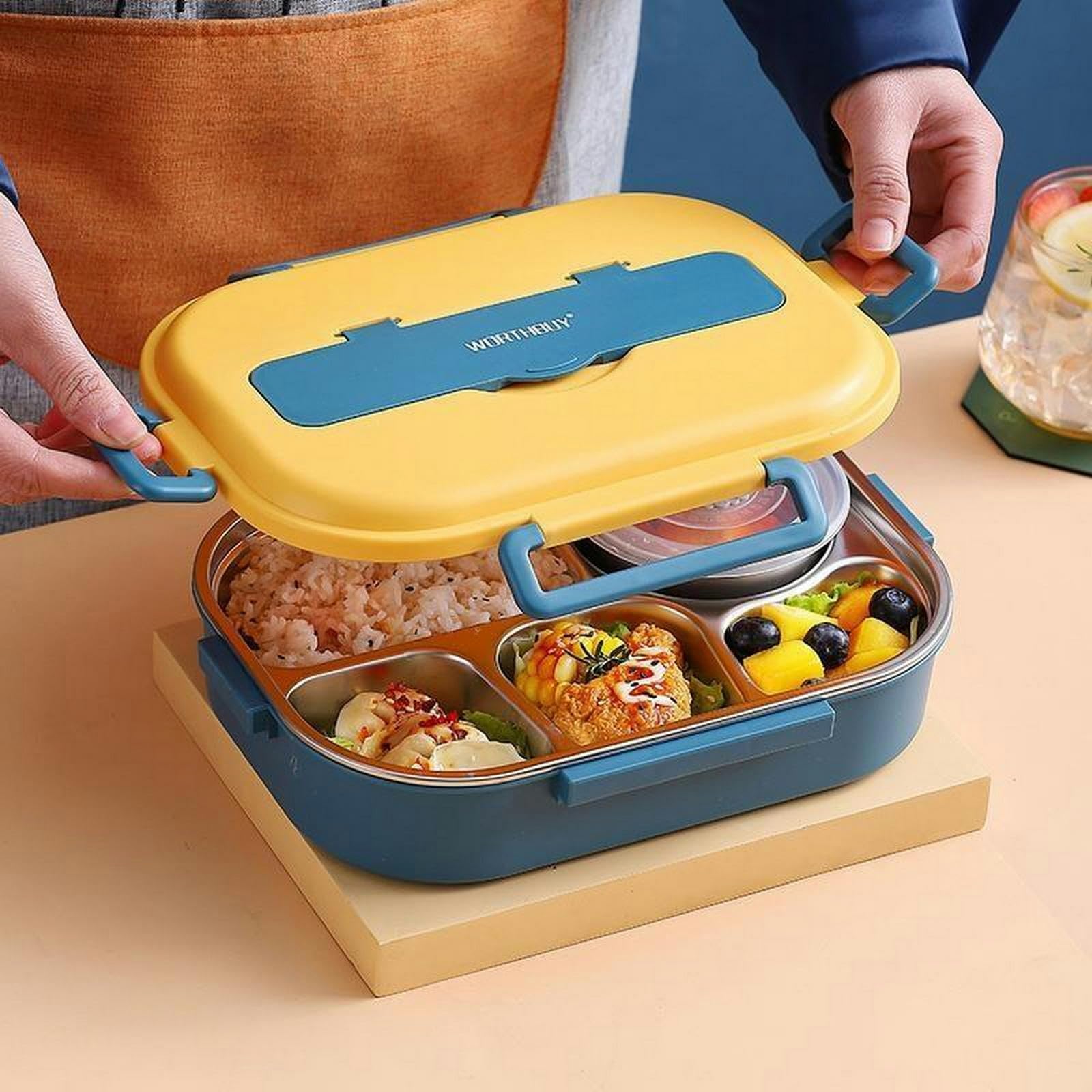 NOGRAX Porta Pranzo Box Pranzo Portatile Contenitore Di Cibo In Acciaio Inossidabile Per La Scuola Da Picnic Da Picnic Per Bambini Box Da Pranzo Alimentare Con Ciotola, Borsa