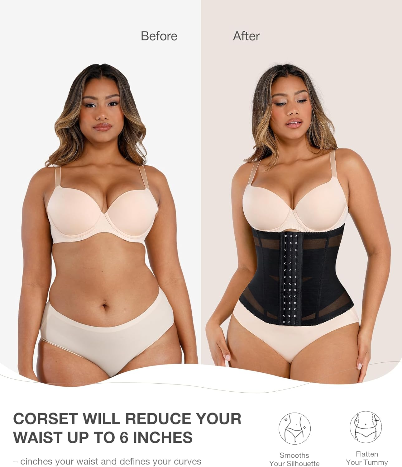 Lover-Beauty Waist Trainer for Women Tummy Control Body Shaper Mesh Corset Waist Cincher Corset Shapewear Compression Girdle - Image 4