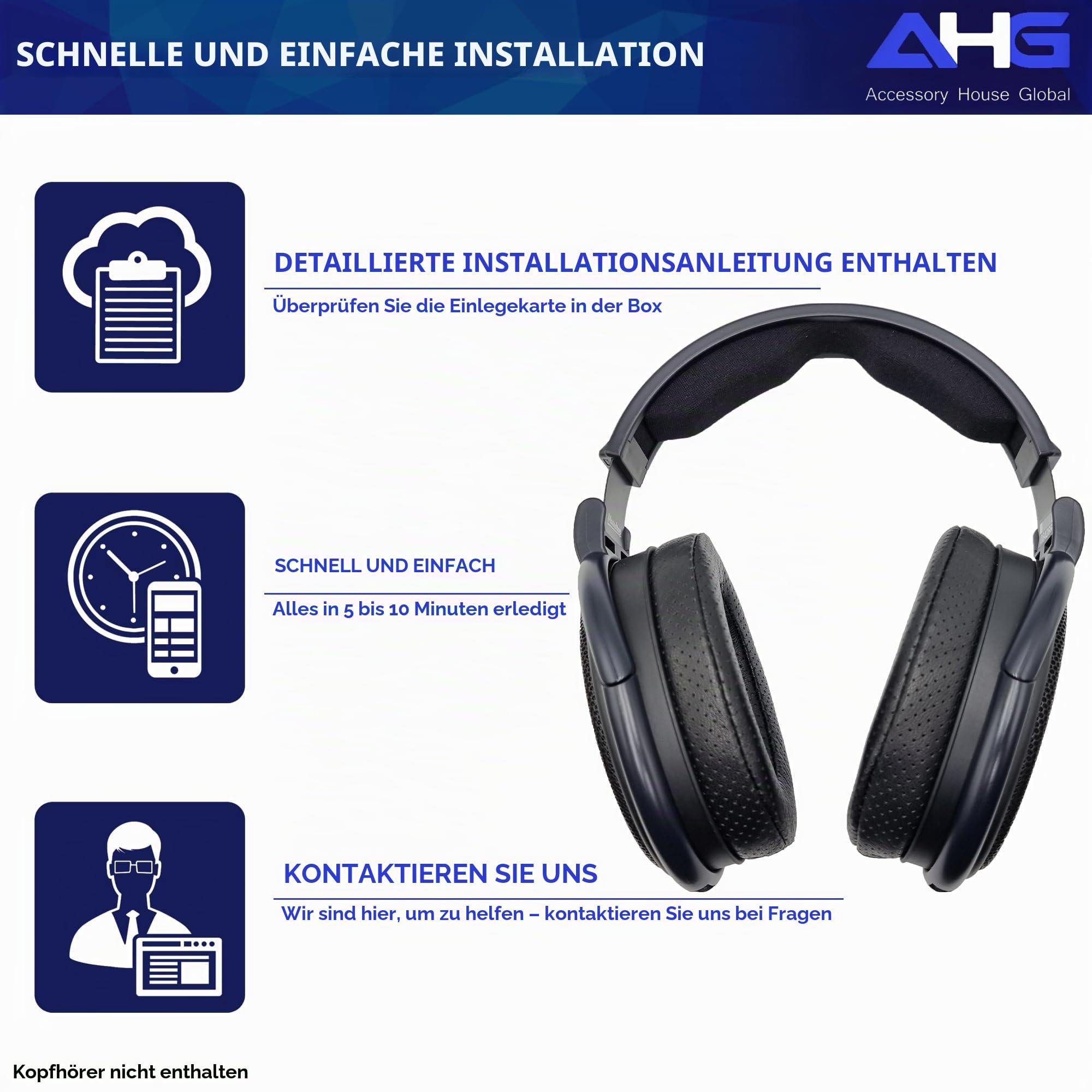 AHG Accessory House Global AHG perforiertes Schaffell-Ersatz-Ohrpolster HD 65/ HD 60, kompatibel mit Sennheiser HD 65HD 660S HD 660S2 HD 60Massdrop X HD 6XX HD58X Jubilee HD58 und HD565. Zweischichtig