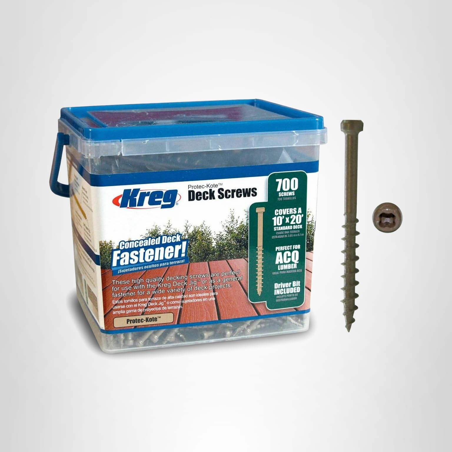 Amazon.com: Kreg SDK-C2W-700 Protec Kote Deck Screws 2-Inch, #8