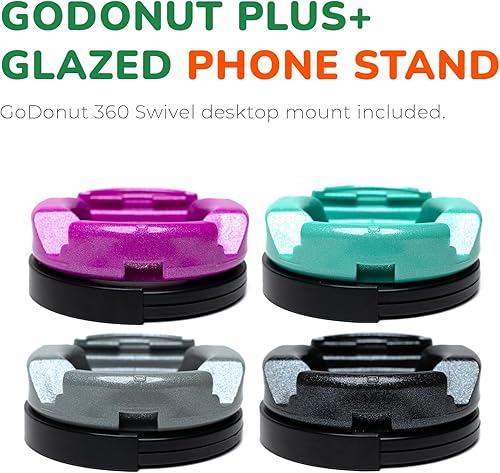 Miniatura 2 de GoDonut Plus+ Soporte esmaltado para teléfono (base giratoria), accesorio de montaje portátil, acceso al puerto de carga, compatible con tabletas,