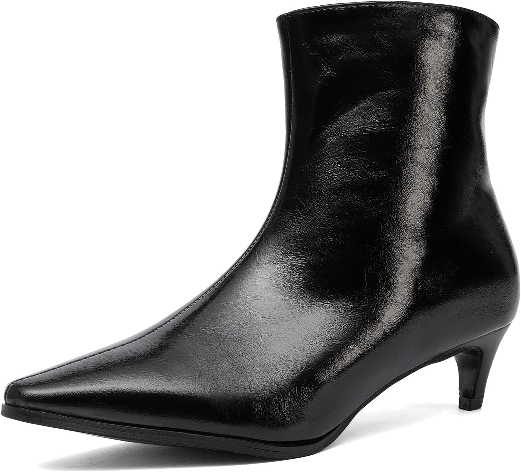 Women's Ankle Boots - British Minimalist Style Stiletto Heel Booties, Premium Faux Leather Short Boots for Work & Evening Wear