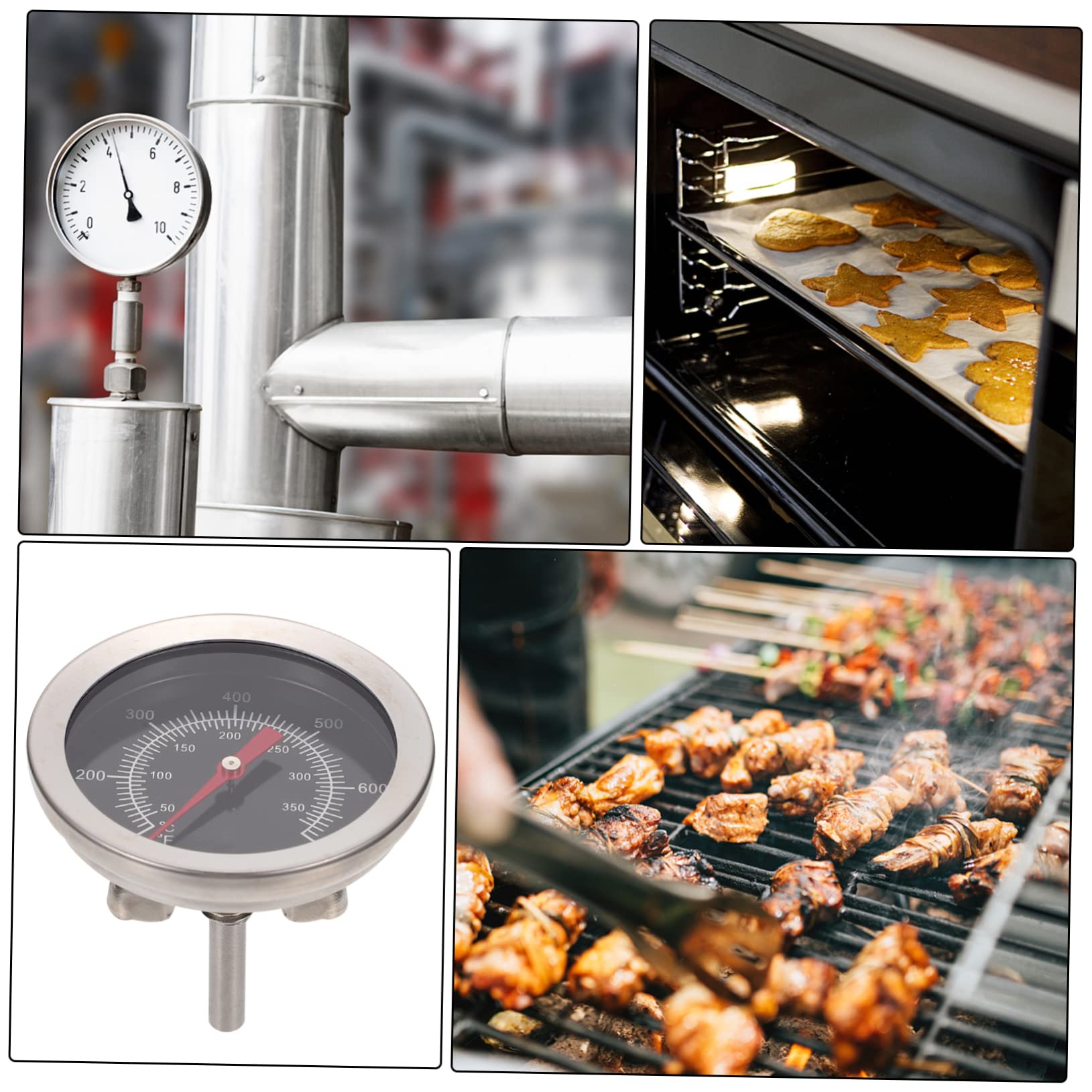 Yardwe 3piezas Bimetálico Inoxidable Para Horno y Barbacoa De Rápida y Precisa Para Cocinar y Asados