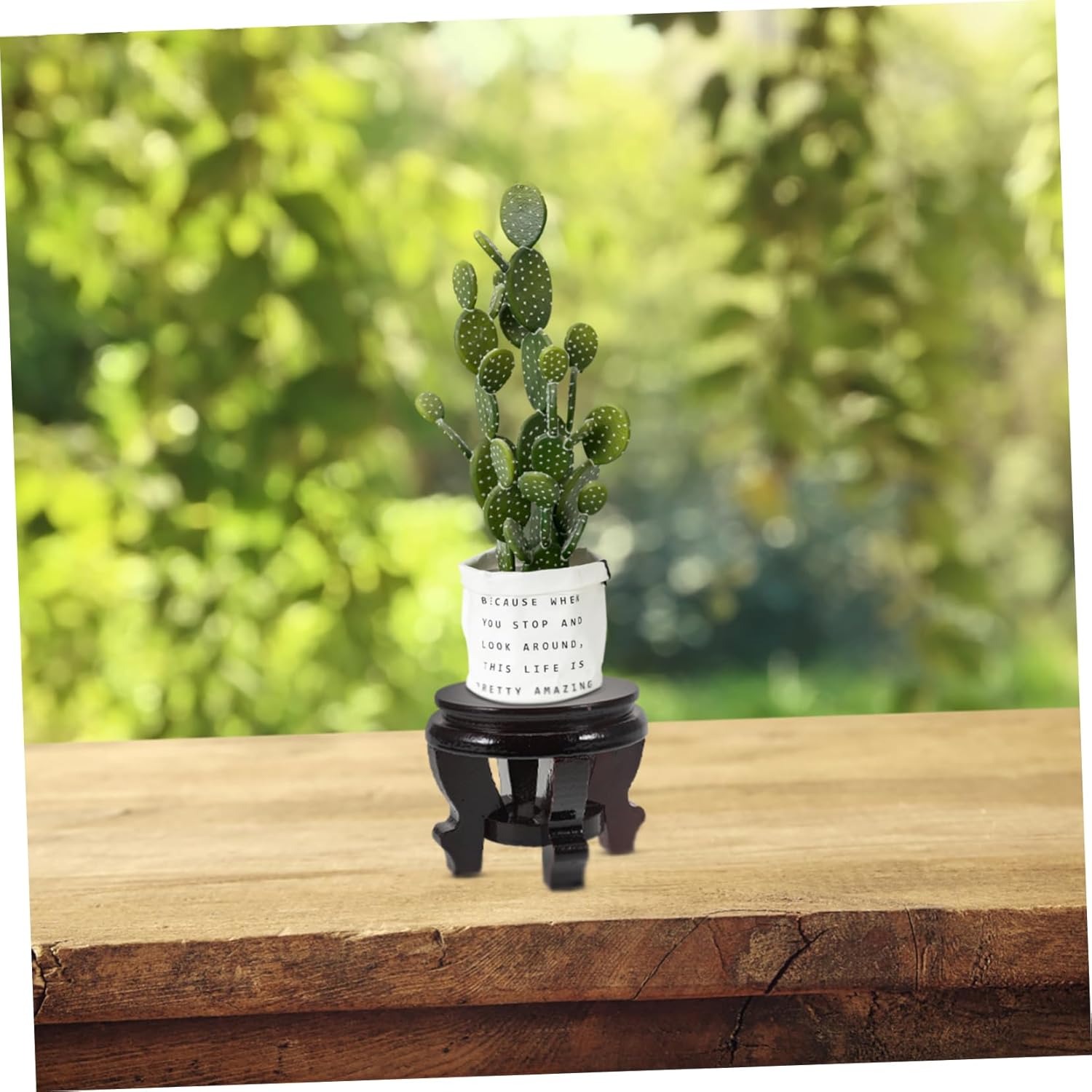 BESPORTBLE 2pcs Rustic Wooden Plant Stand Pedestal Display Stool for Flowerpots Use Sturdy and Lightweight Garden Plant Holder Capacity