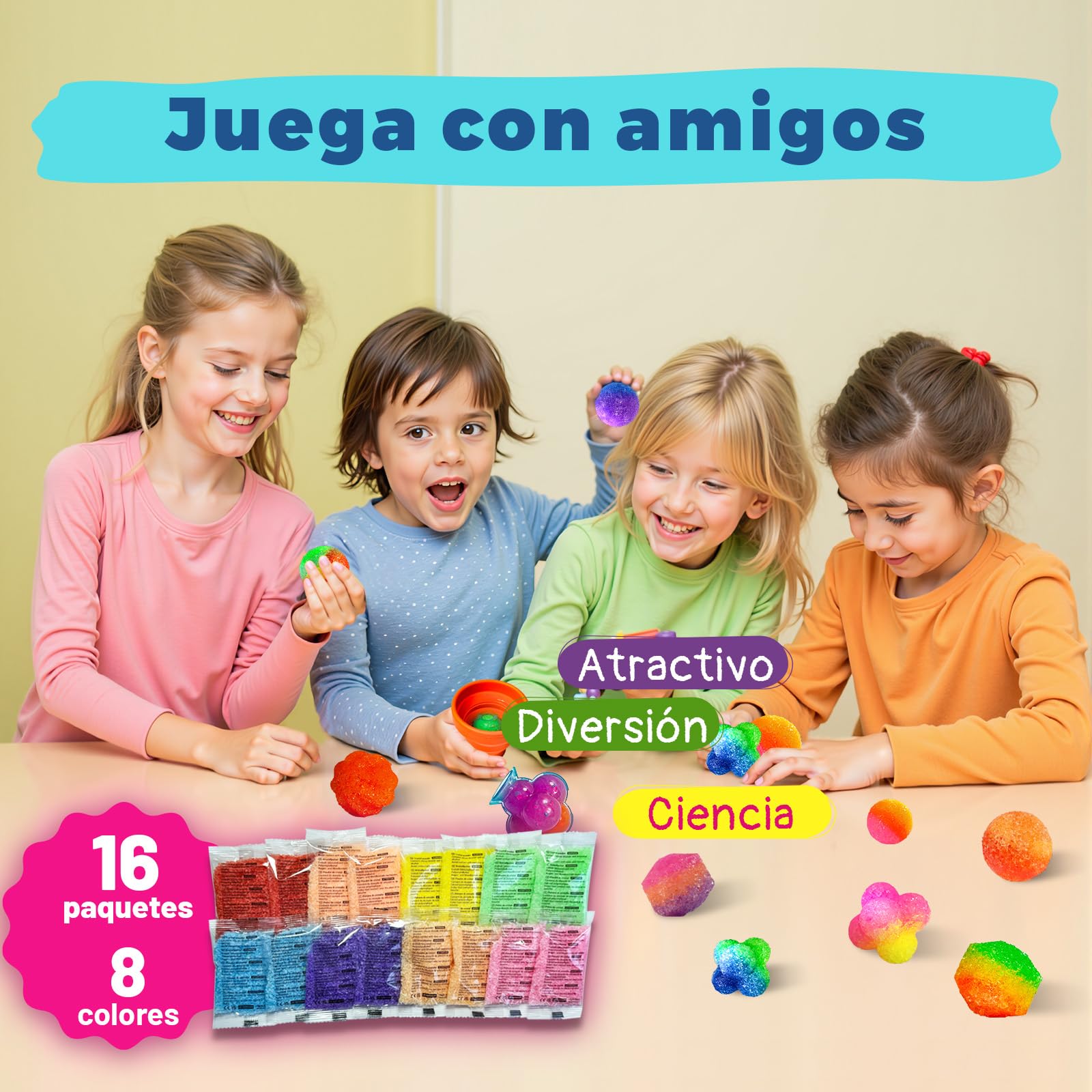 Jumping Ball Making Kit for Kids Ages 8 and Up - CREATE Fun Colorful Power Balls - Scientific Experiment Set - Make up to 20 Jumping Balls — view 5