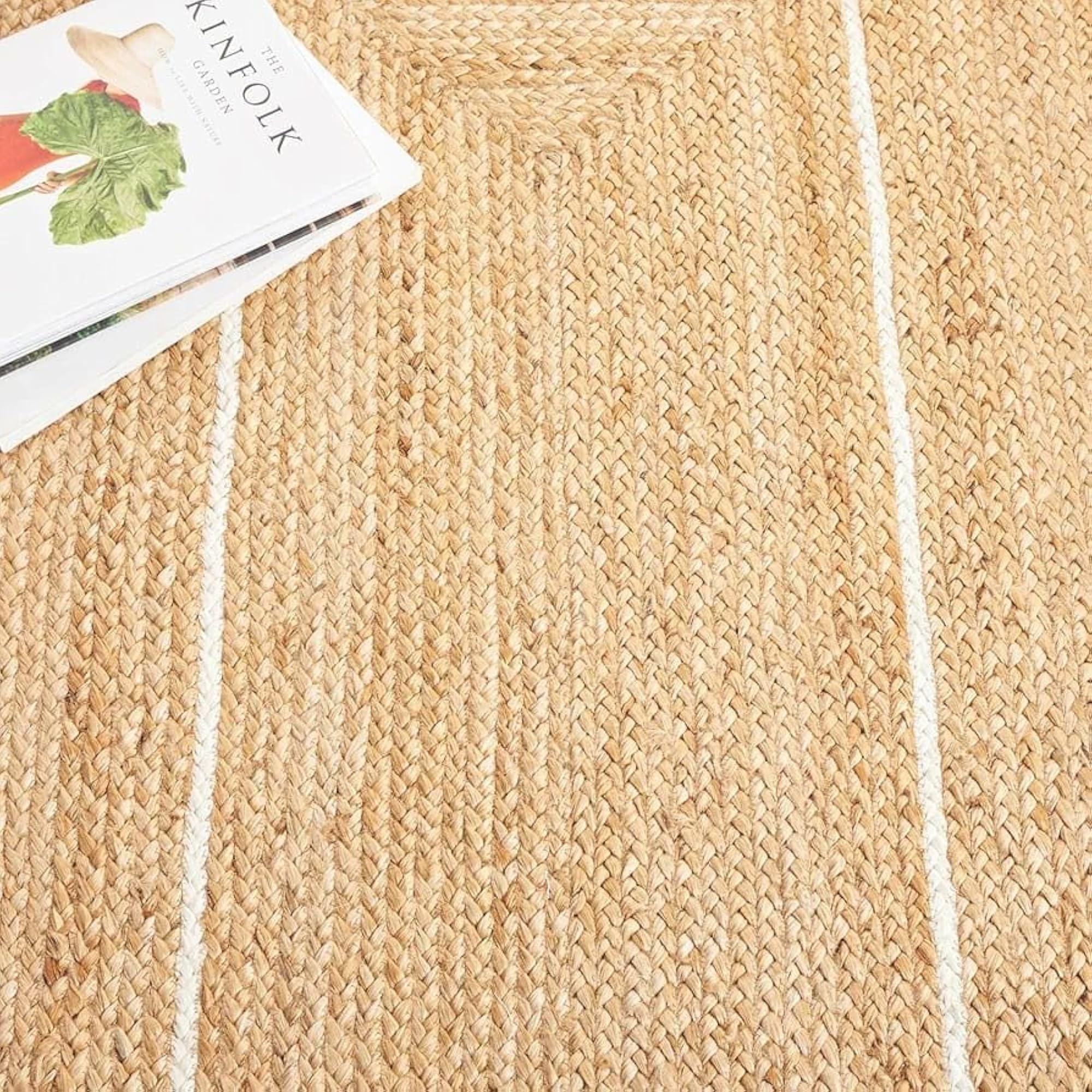 Jute Braided Reversible Hand Woven Rectangular Rug Carpet Mat