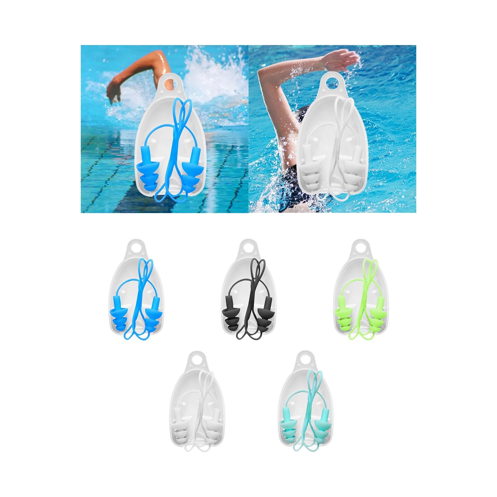 Bnf® Silicone Earplugs with Carry Box Swimming Earplugs for Work Sleeping Concert Blue| Sporting Goods | | Range & Accessories | Hearing Protection-image-4