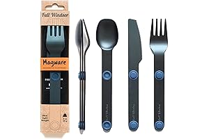 MAGWARE 3-Piece Magnetic Travel Flatware Set with Case