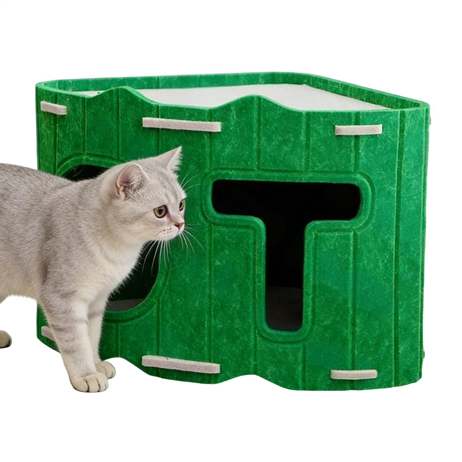 Niche pour chat Teksome, le nid semi-fermé doux et chaleureux