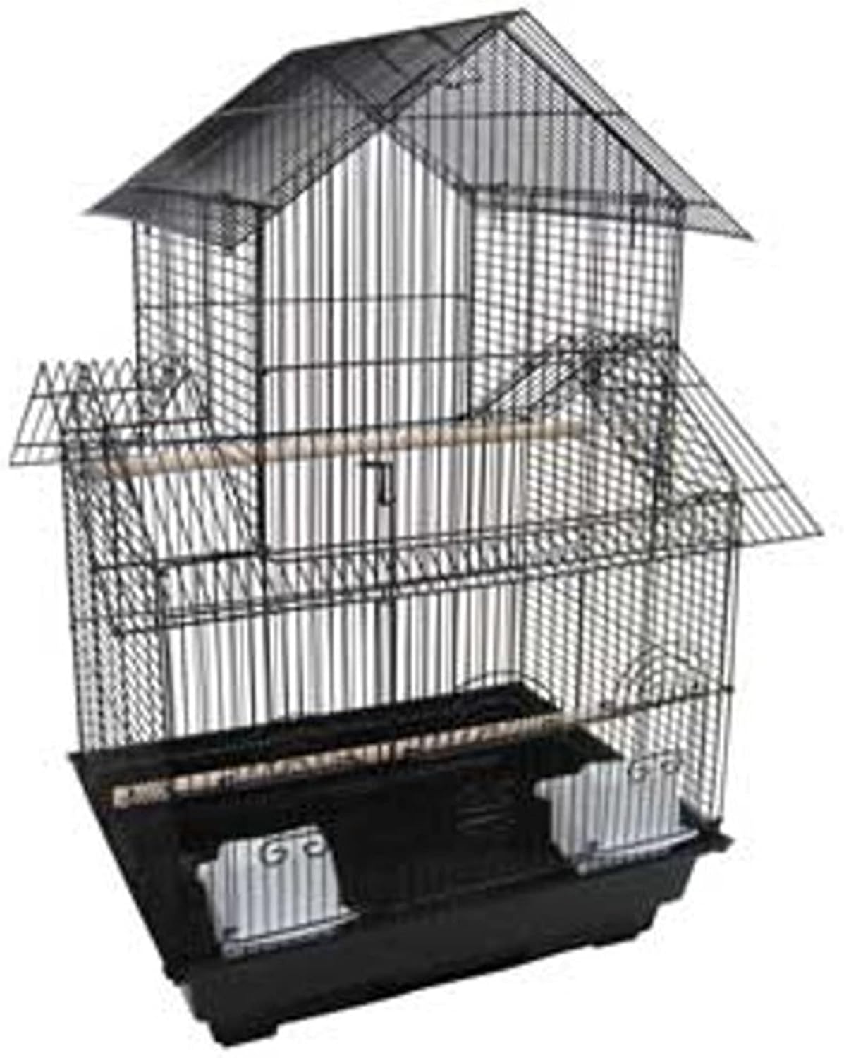 YML 18-Inch by 14-Inch Small Pagoda Top Bird Cage, Black