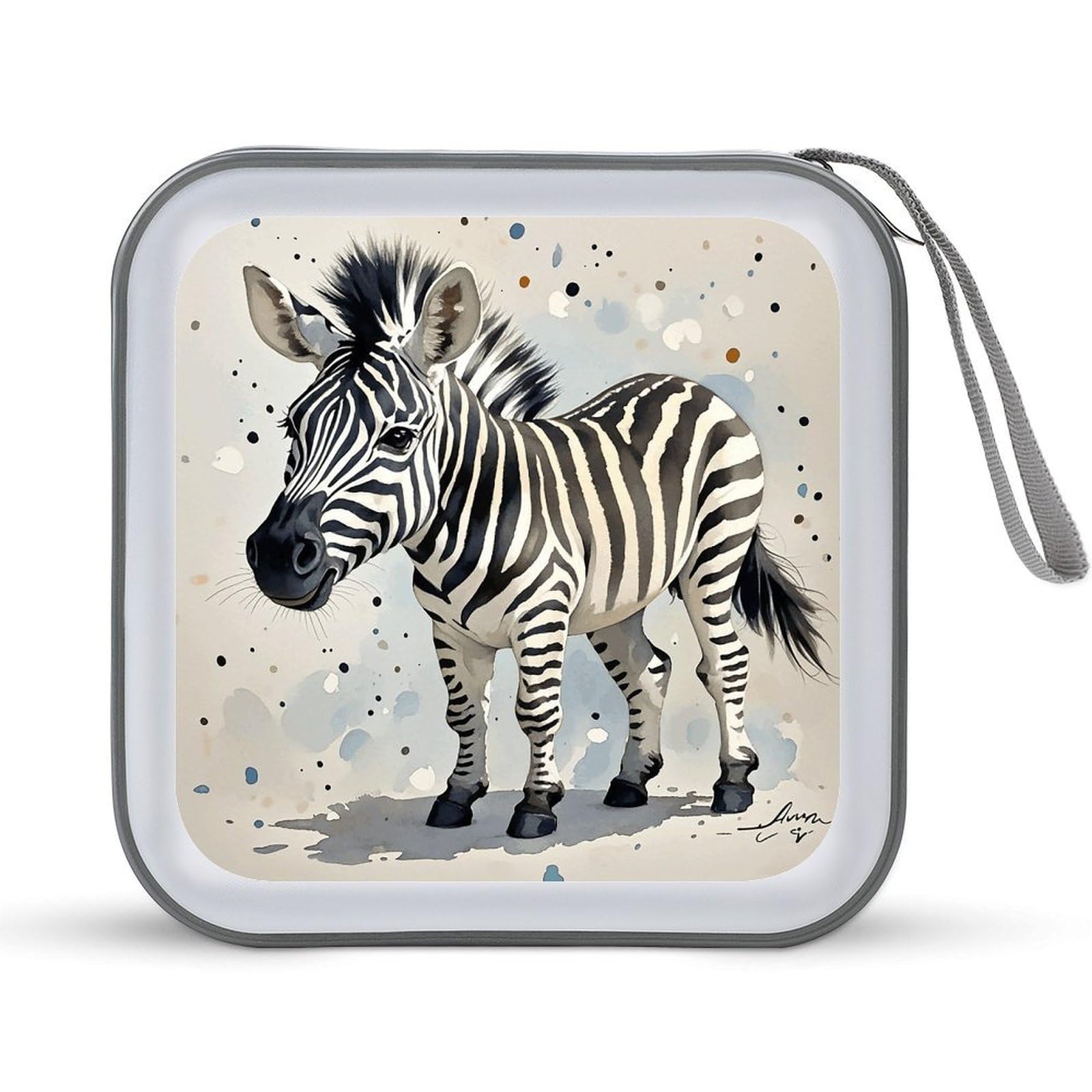 FekiLoot - 40 Capacity Watercolor CD Case Hard Plastic DVD Disc Storage Case for Car Laptop Zipper Disc Storage Organizer with